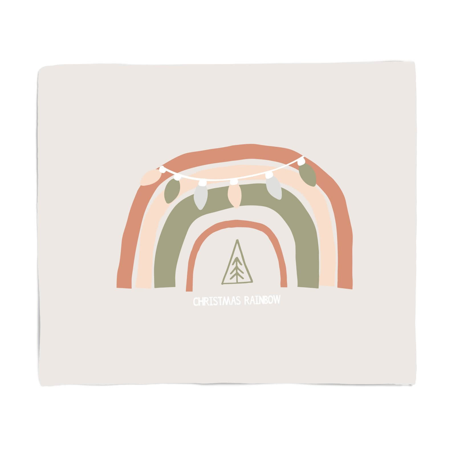 Christmas Rainbow Cream Fleece Blanket