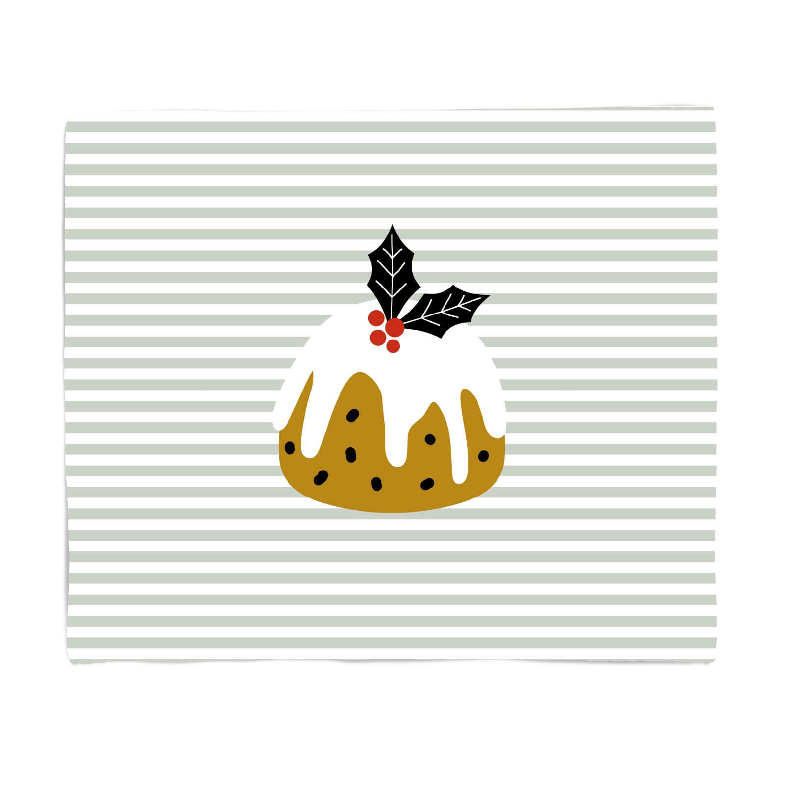 Christmas Pudding Stripes Fleece Blanket