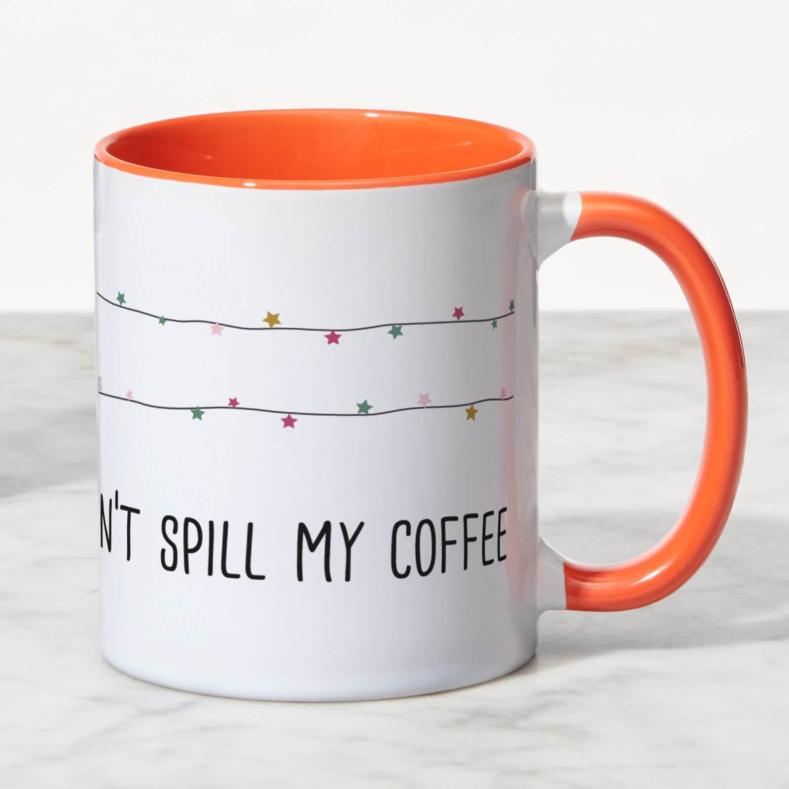 Be Jolly But Don't Spill My Coffee Mug - White/Orange