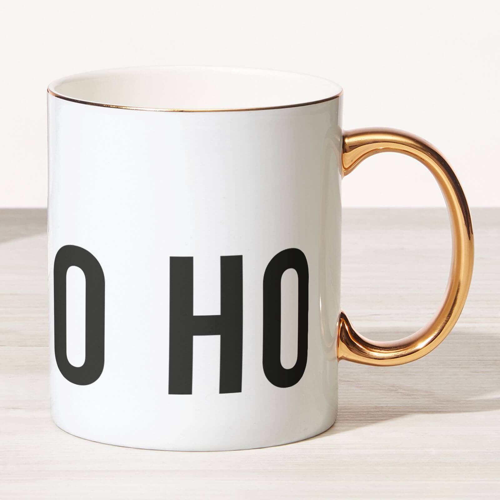 Ho Ho Ho Bone China Gold Handle Mug