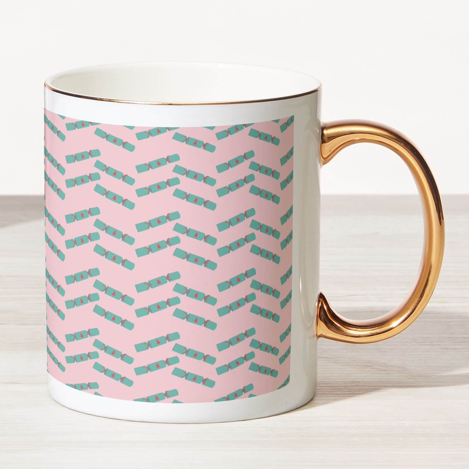Cracker Bone China Gold Handle Mug