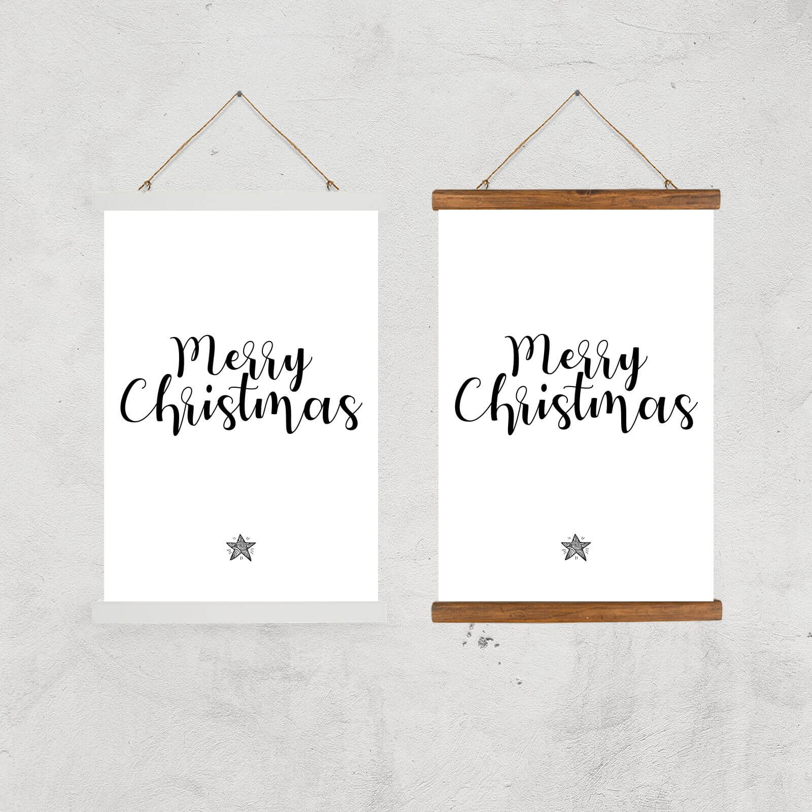 Merry Christmas Giclee Art Print - A2 - Black Frame