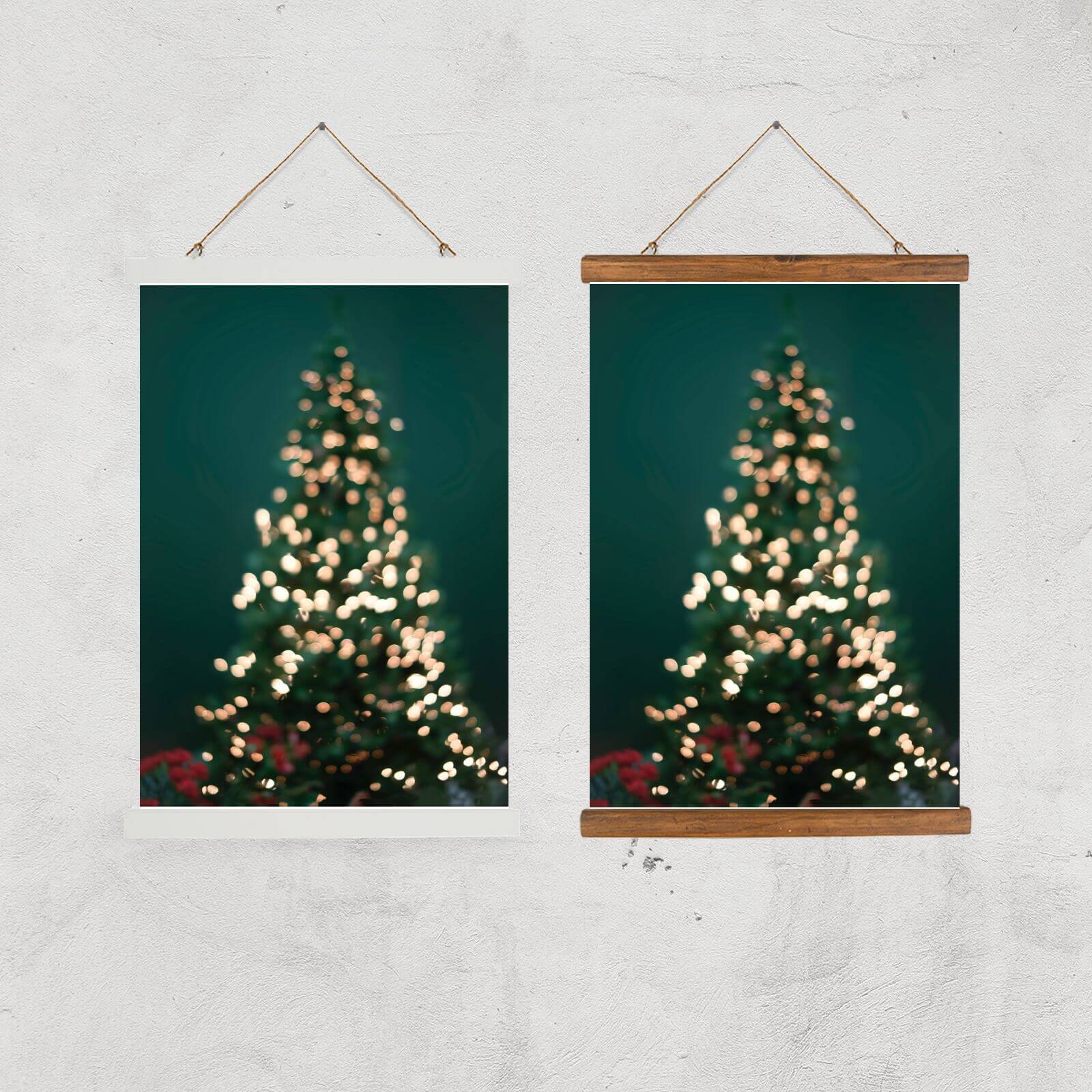 Christmas Tree Lights Giclee Art Print - A2 - Black Frame
