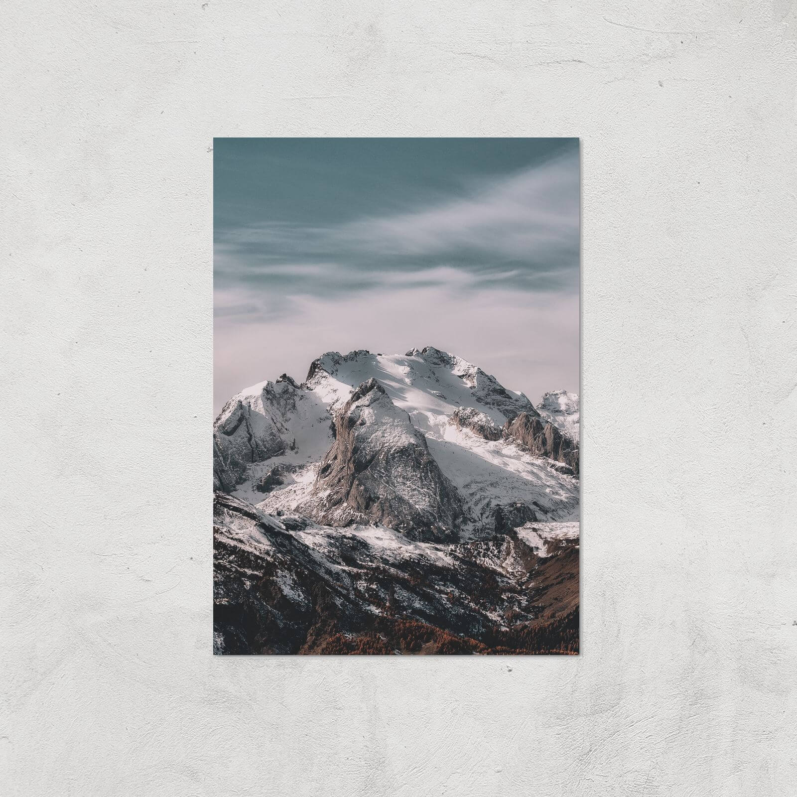 Snowy Mountain Giclee Art Print - A3 - Print Only