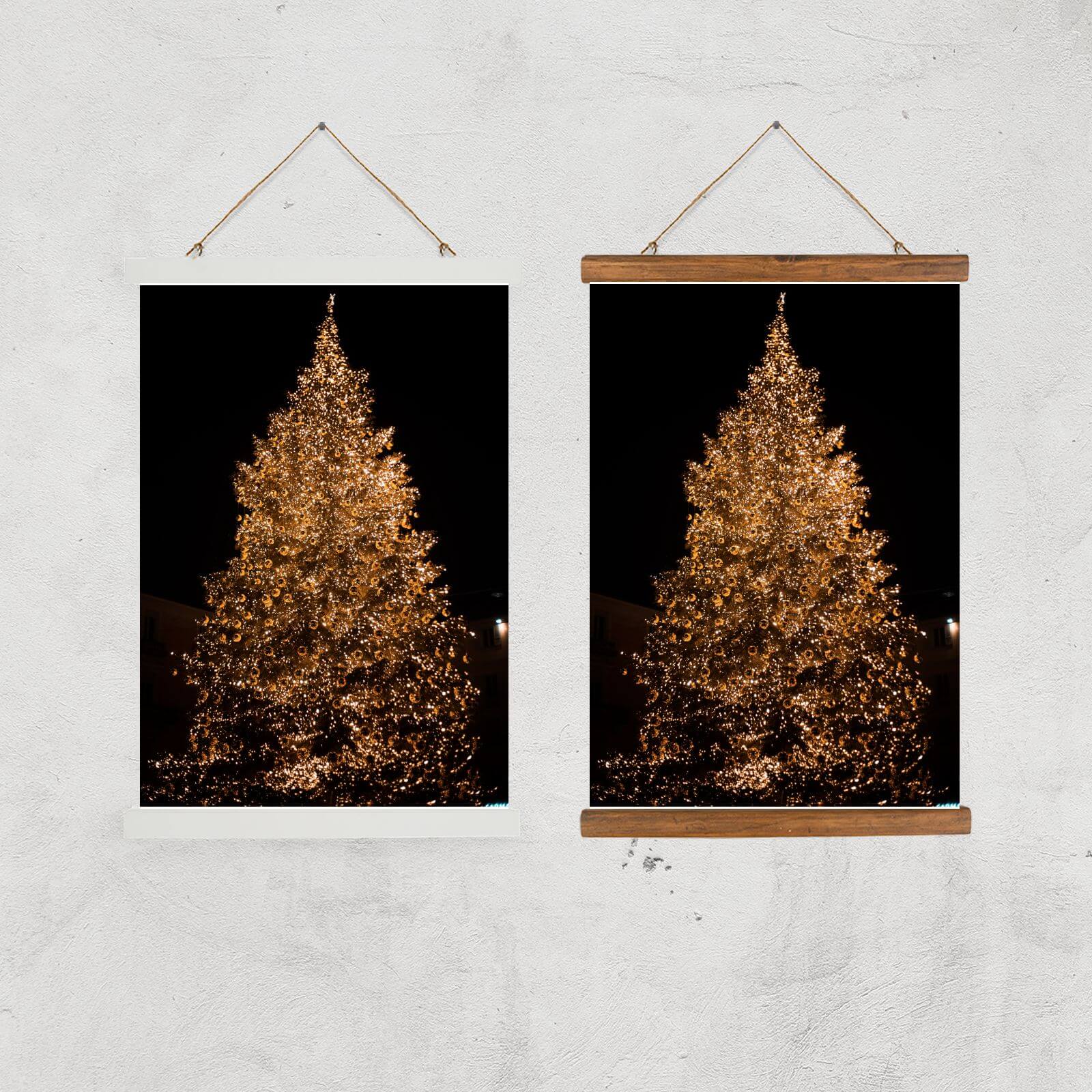 Christmas Tree Pretty Lights Giclee Art Print - A2 - Black Frame