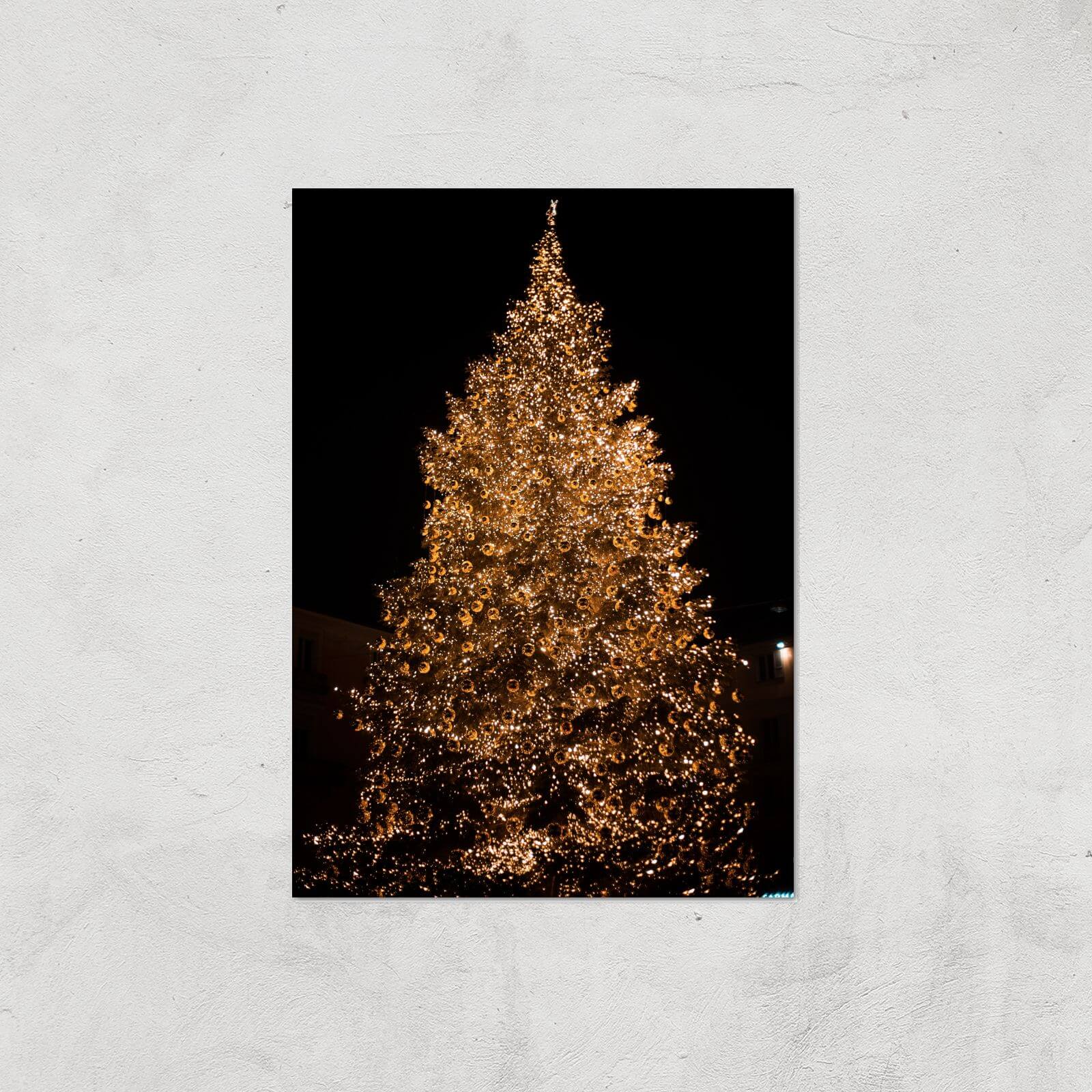 Christmas Tree Pretty Lights Giclee Art Print - A4 - Print Only