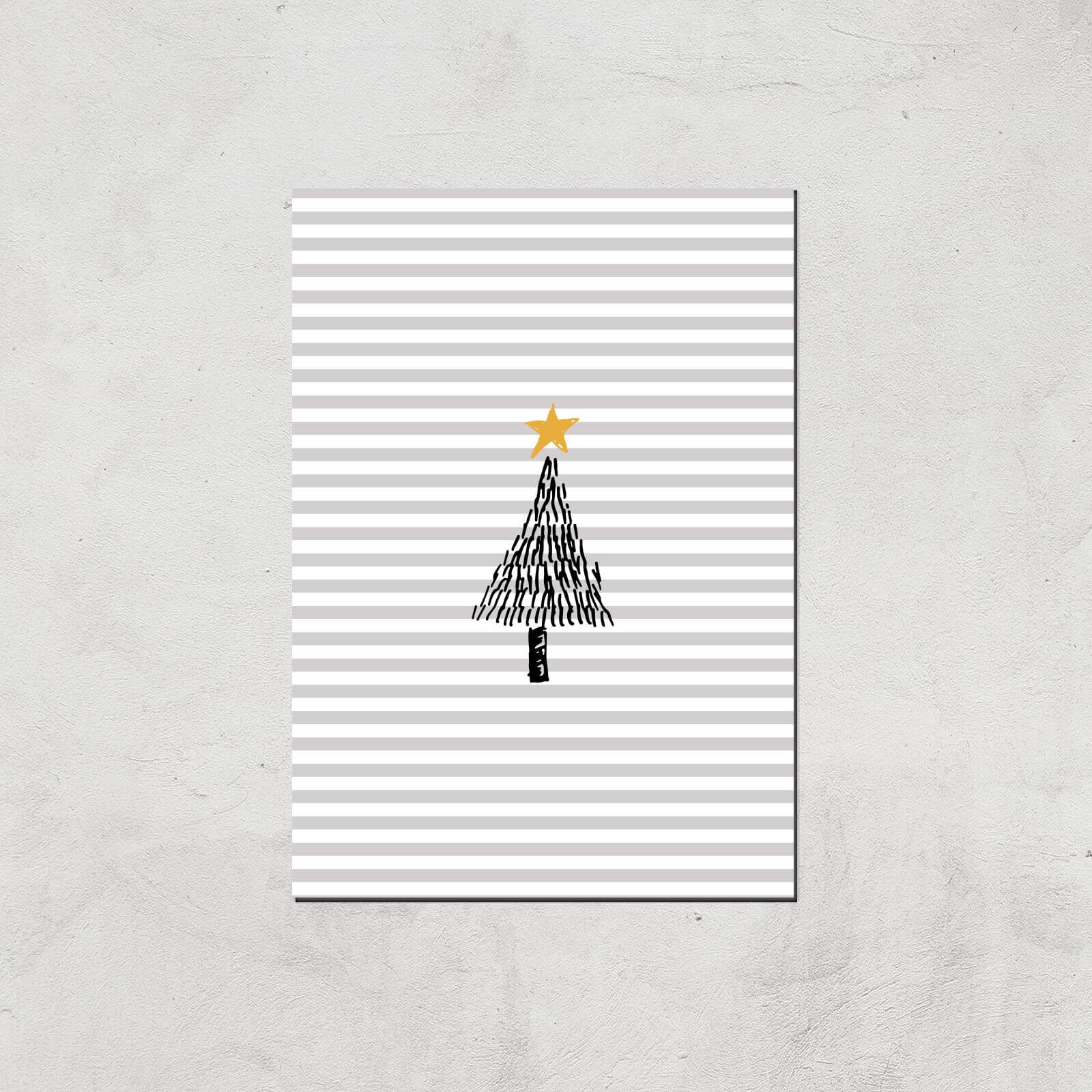 Stripe Christmas Tree Giclee Art Print - A3 - Print Only