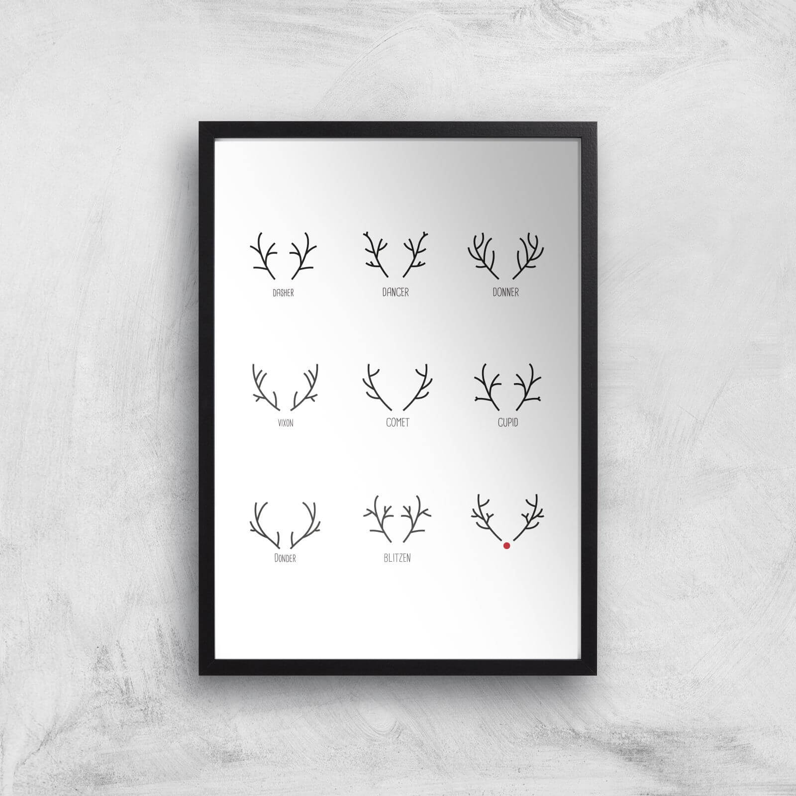 Antlers Giclee Art Print - A3 - Black Frame