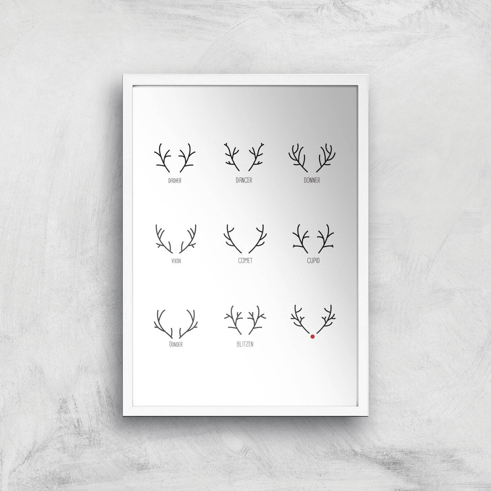 Antlers Giclee Art Print - A2 - White Frame