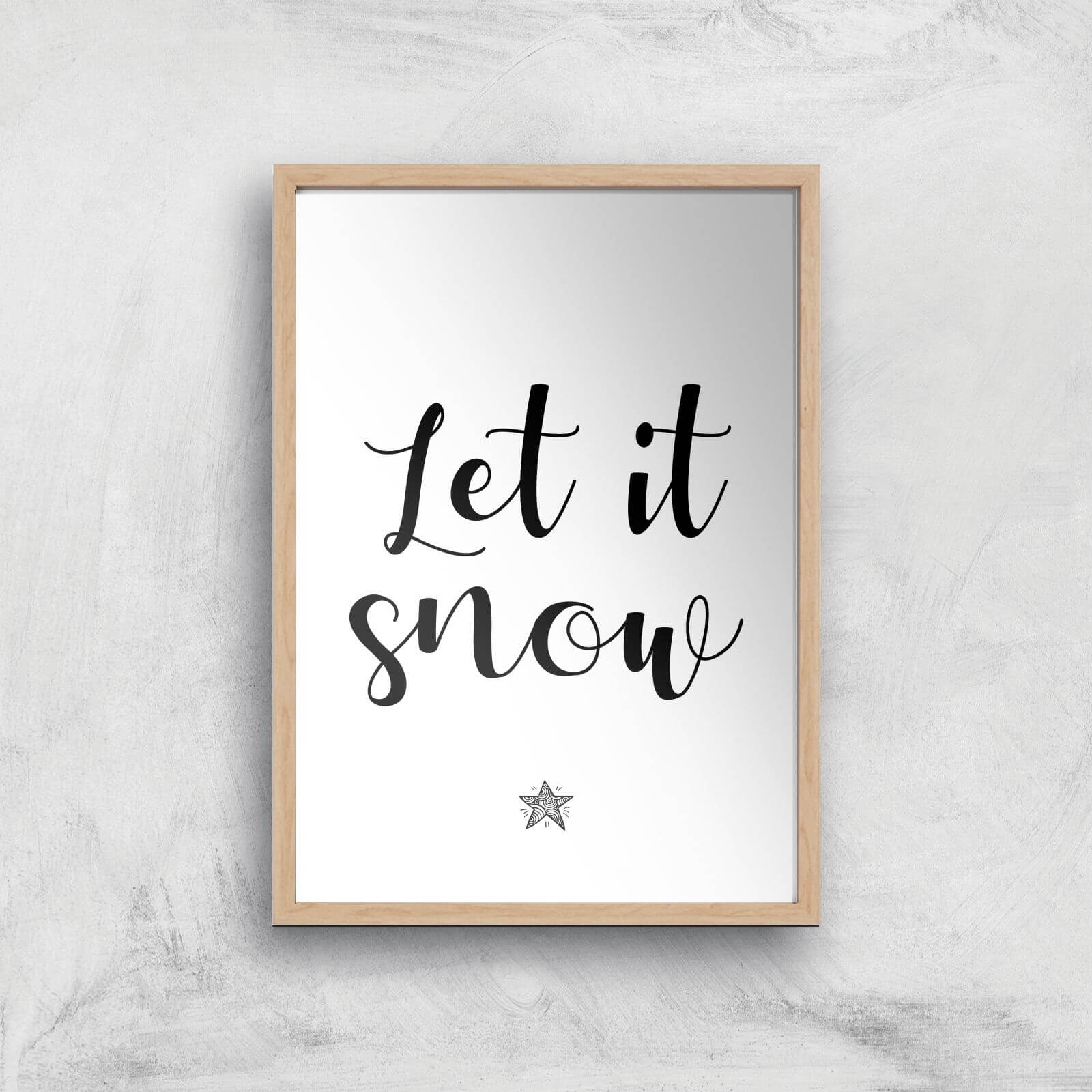 Let It Snow Giclee Art Print - A2 - Wooden Frame