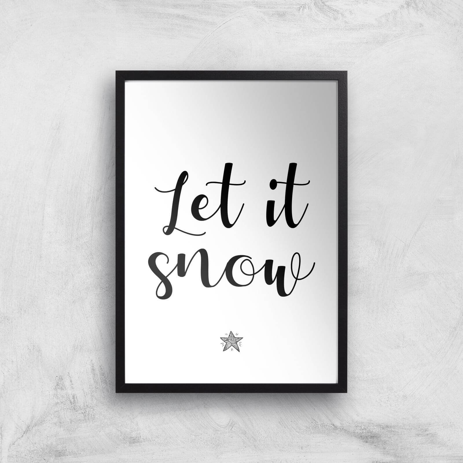 Let It Snow Giclee Art Print - A2 - Black Frame