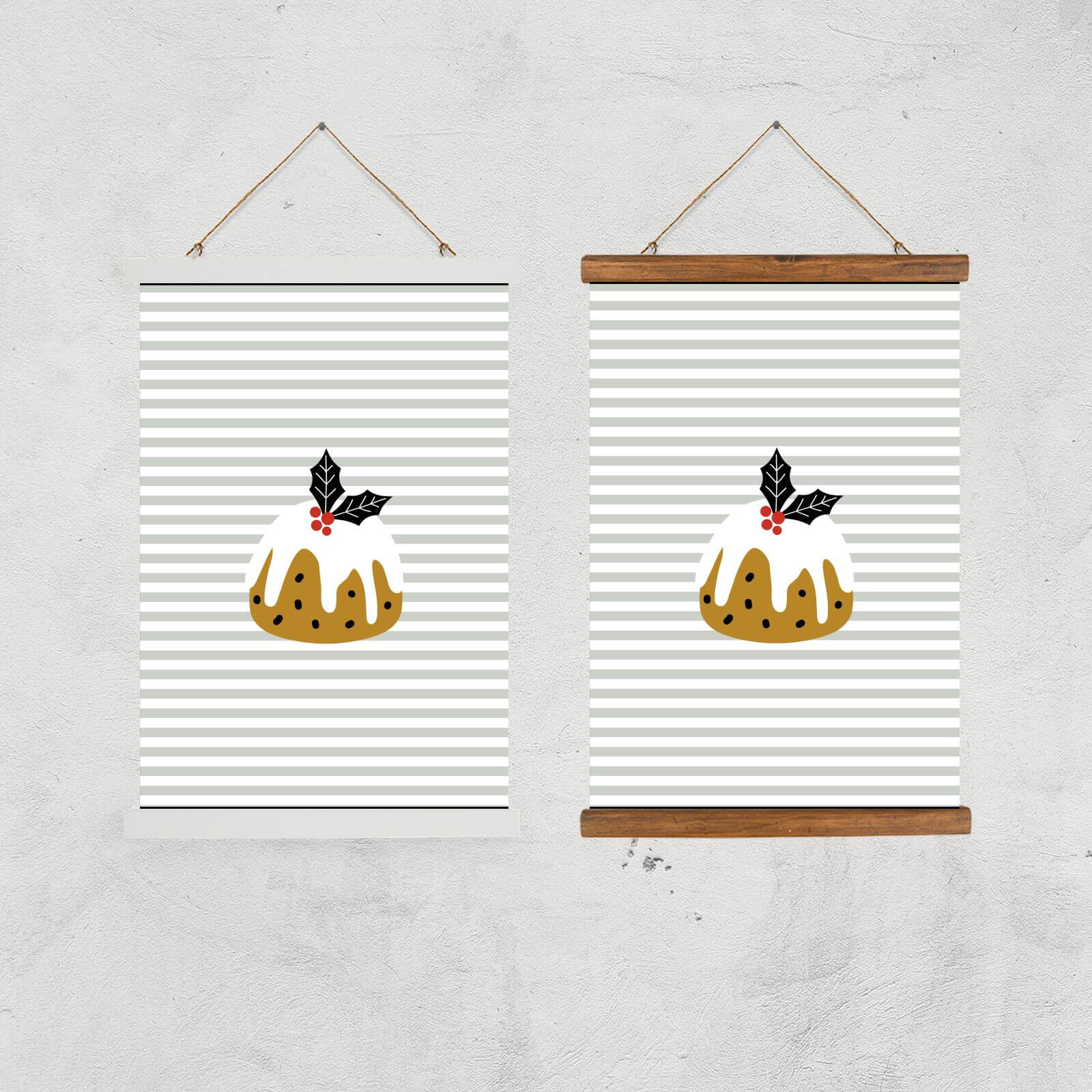 Christmas Pud Giclee Art Print - A2 - Black Frame