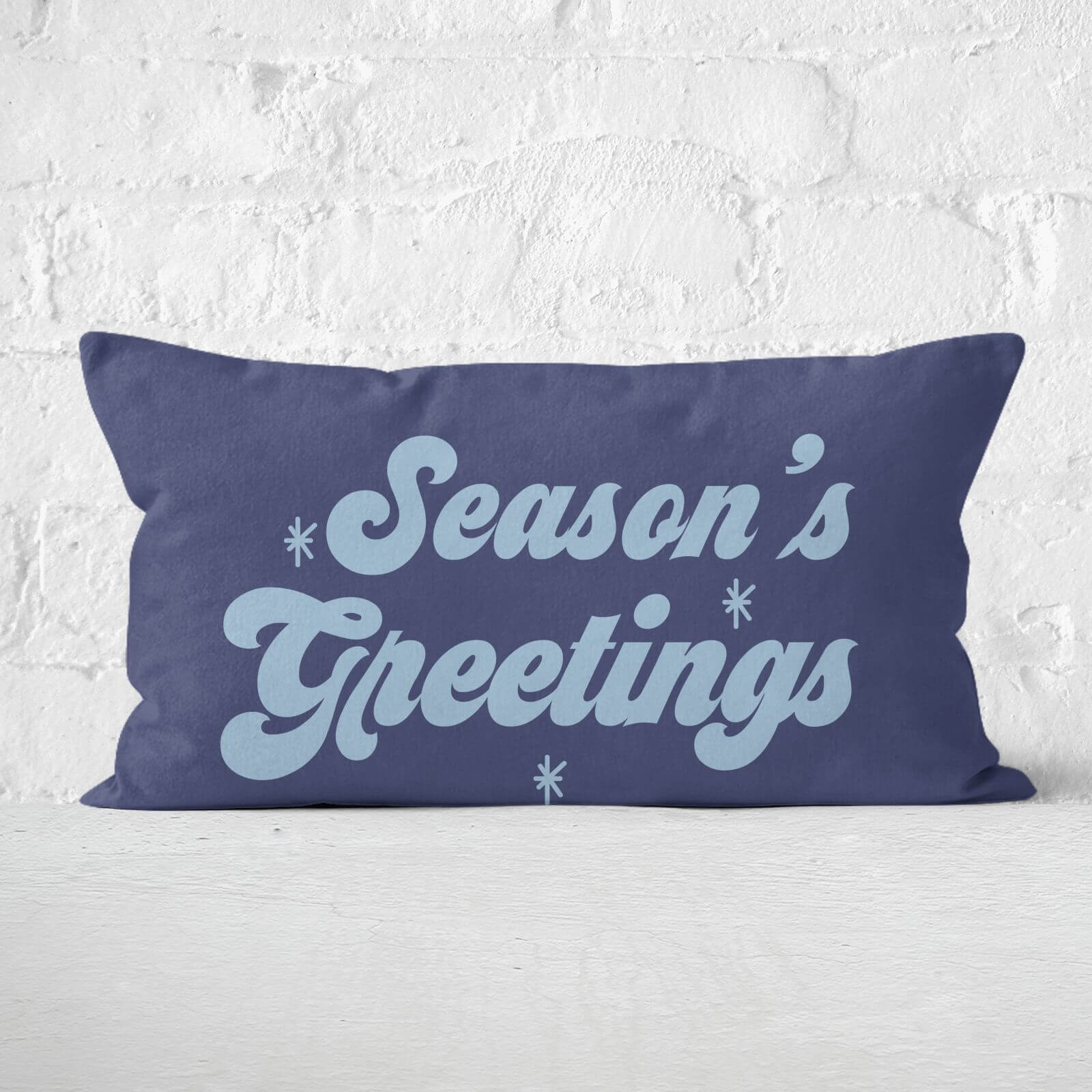 Seasons Greetings Rectangular Cushion - 30x50cm - Soft Touch