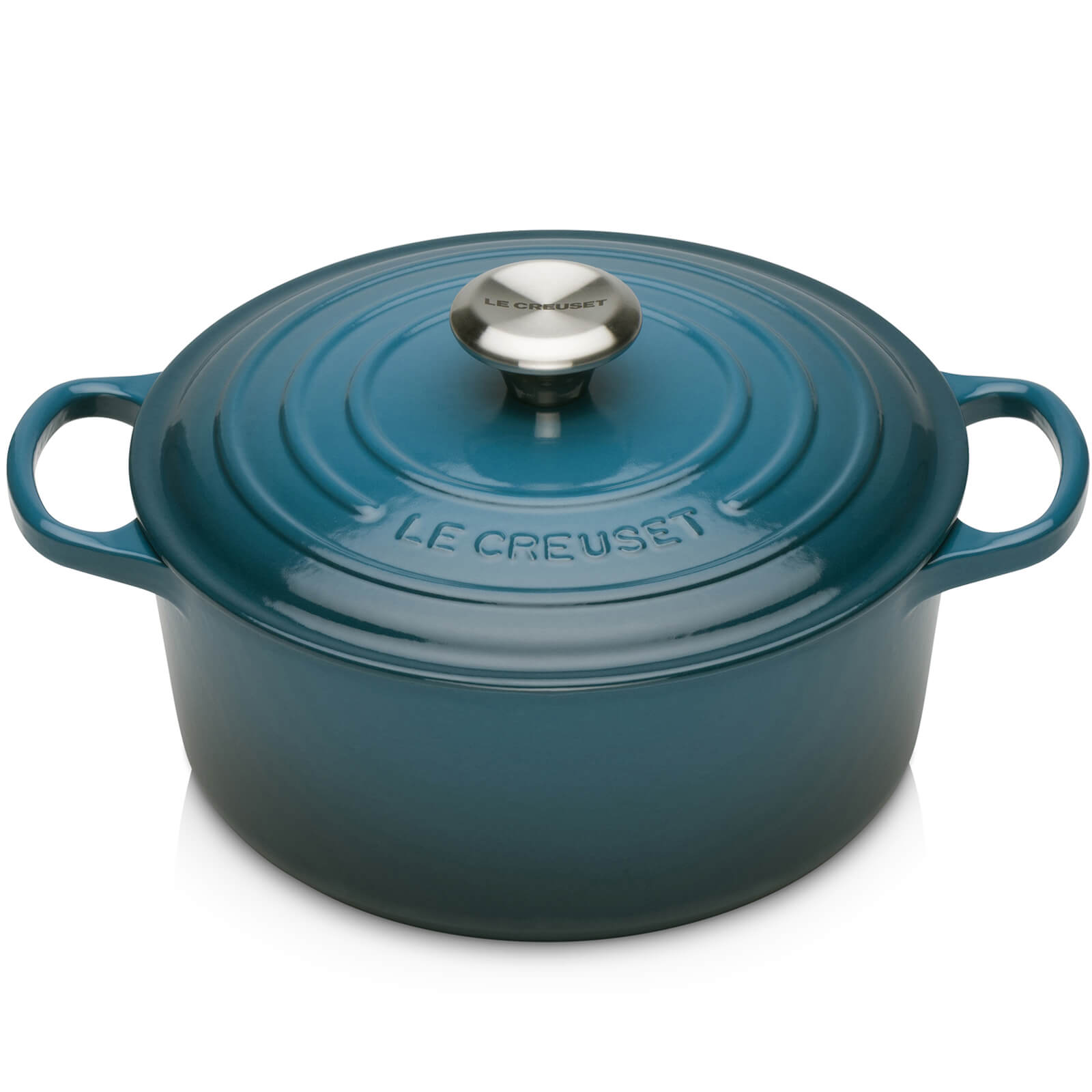 Le Creuset Signature Cast Iron Round Casserole Dish - 28cm - Deep Teal