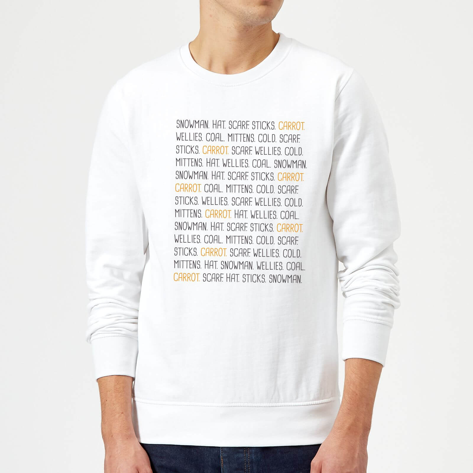 Snowman Items Sweatshirt - White - S - White