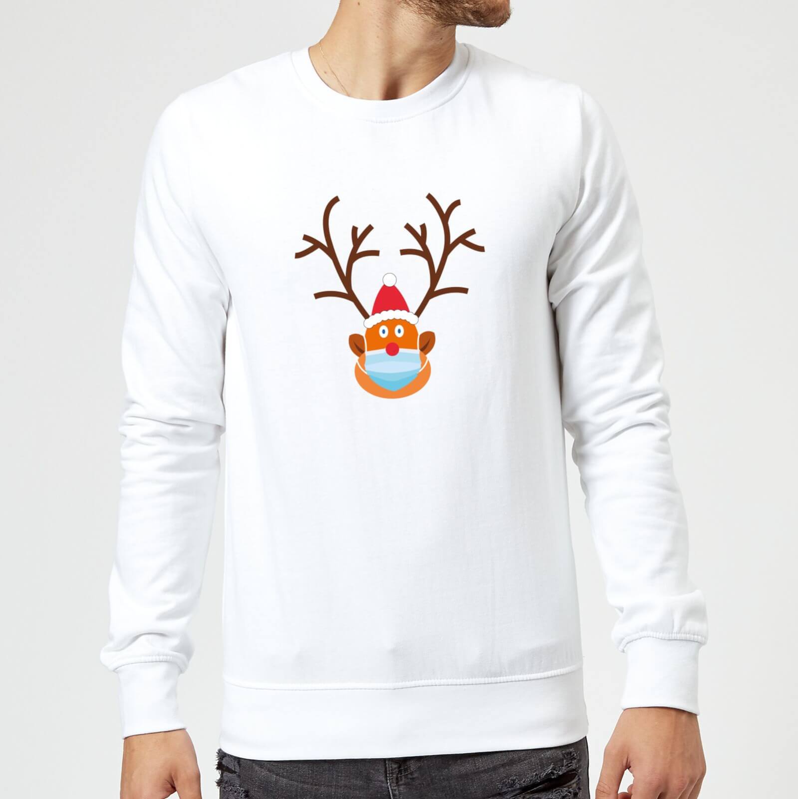 Covid Rudolph Sweatshirt - White - S - White