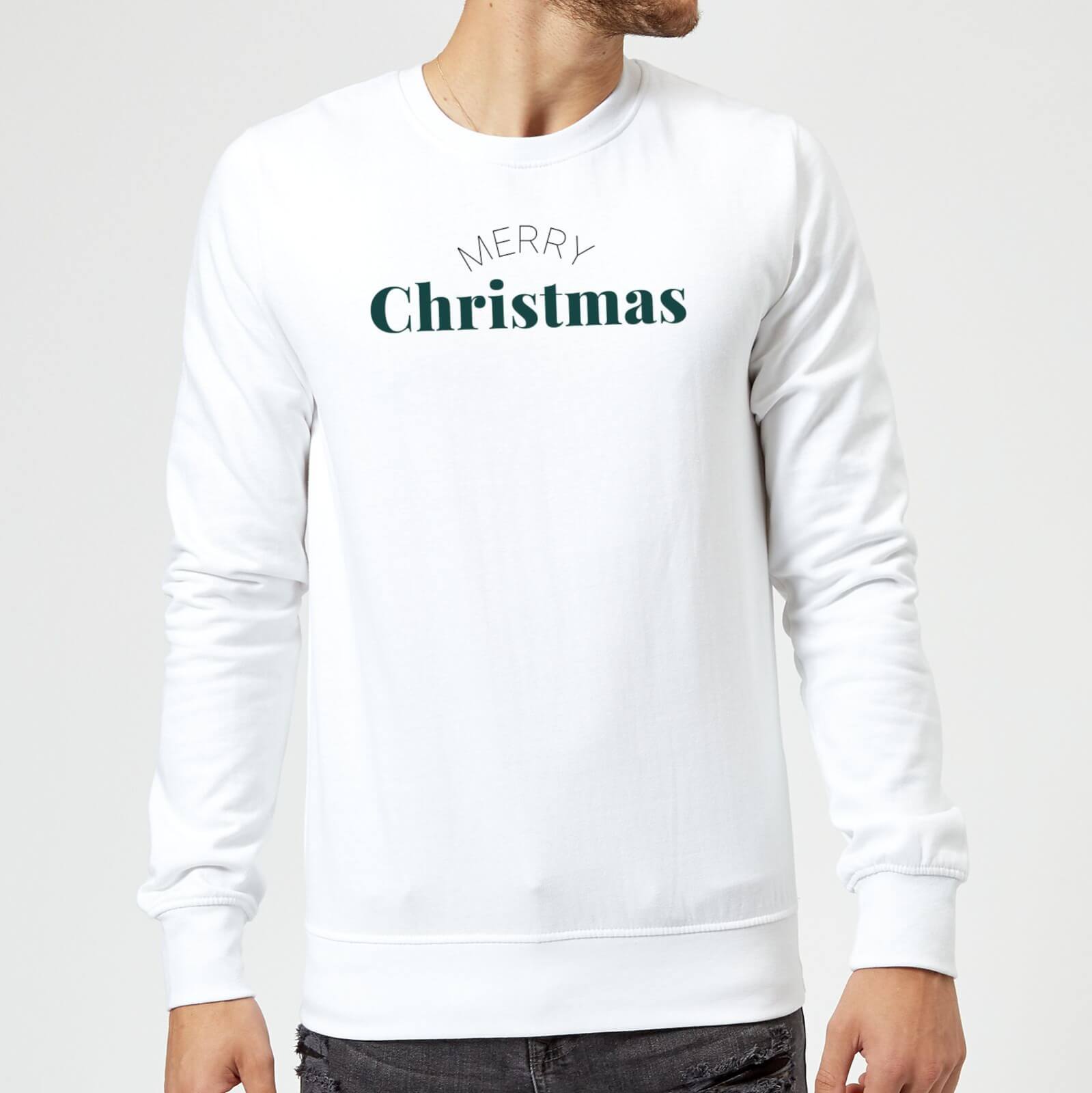 Merry Christmas Sweatshirt - White - M - White