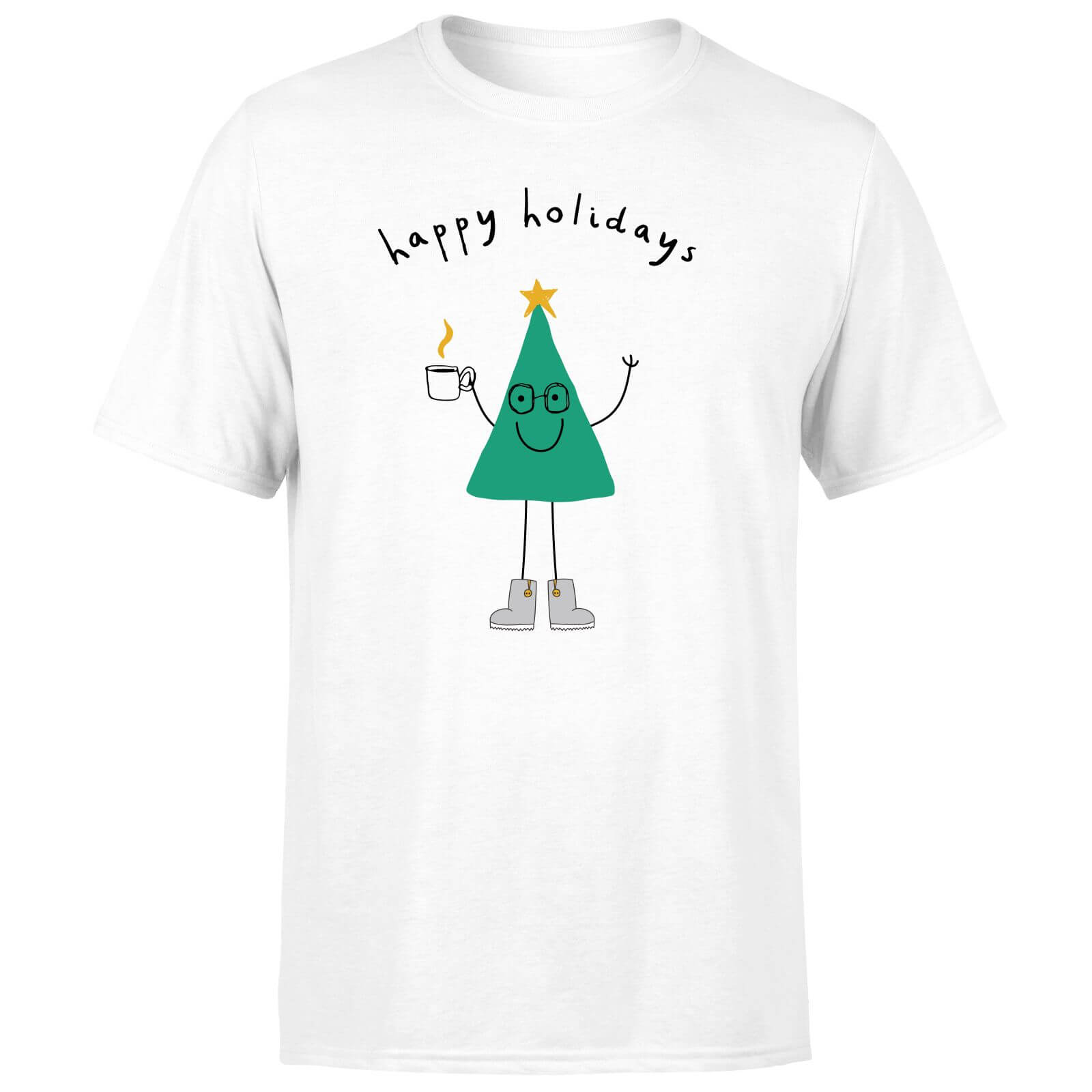 Happy Holidays Men's T-Shirt - White - XS
