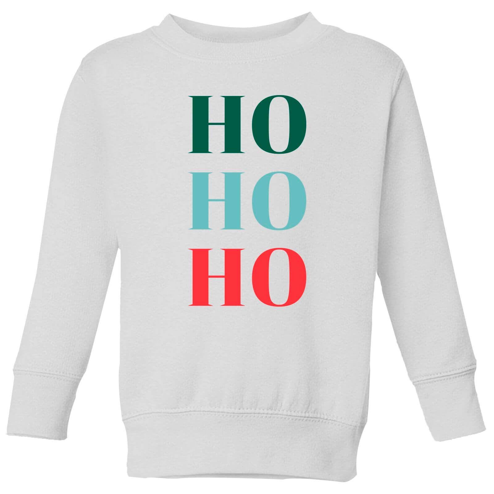 Graphical Ho Ho Ho Kids' Sweatshirt - White - 3-4 Years - White
