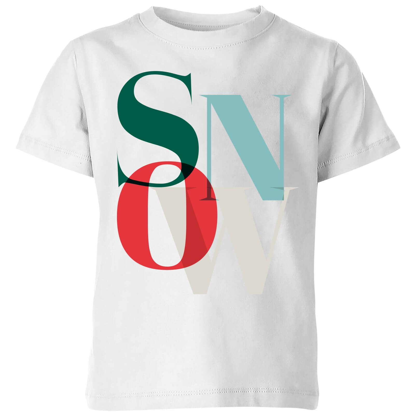Graphical Snow Kids' T-Shirt - White - 3-4 Years - White