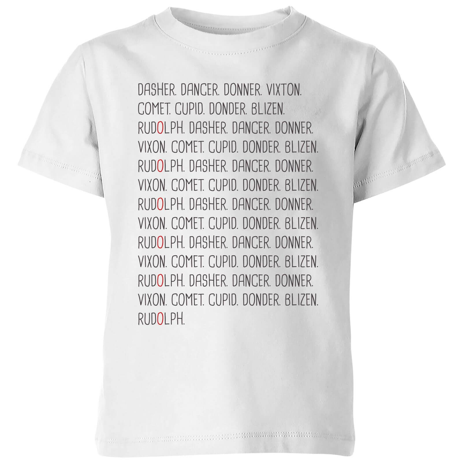 Santas Reindeers Kids' T-Shirt - White - 3-4 Years - White