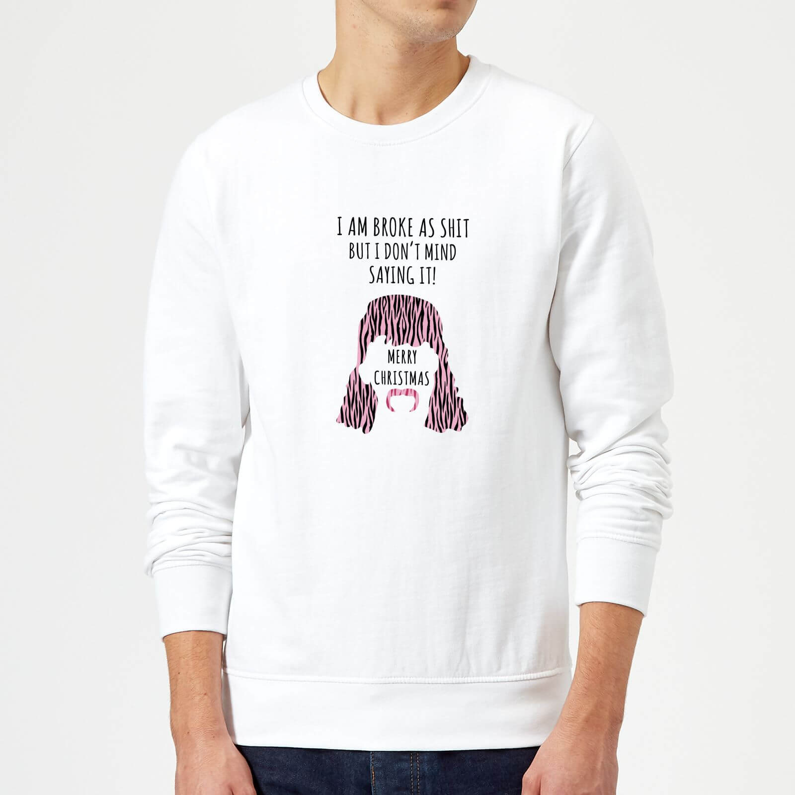 I'm Broke As Shit Sweatshirt - White - S - White