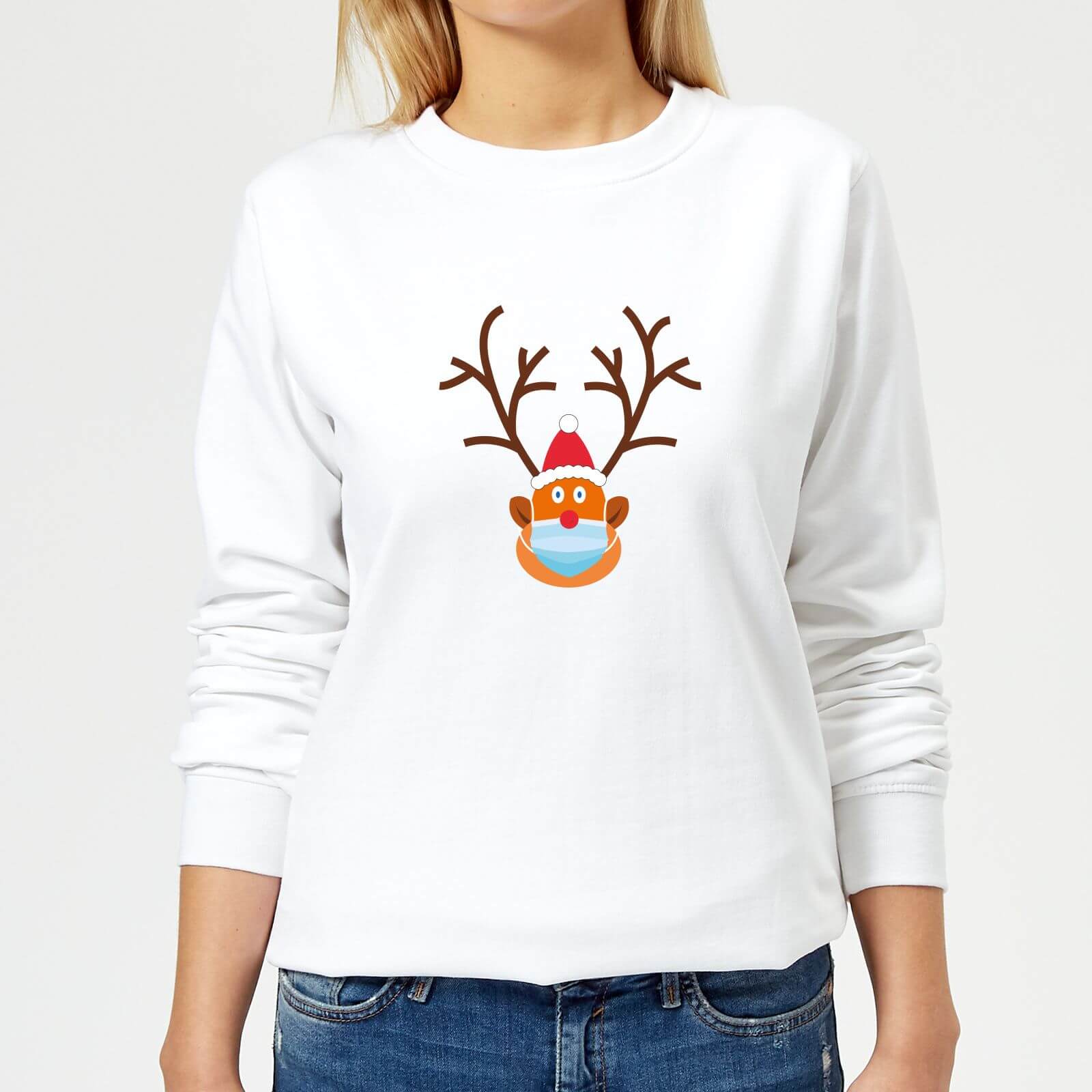Covid Rudolph Women's Sweatshirt - White - XS - White