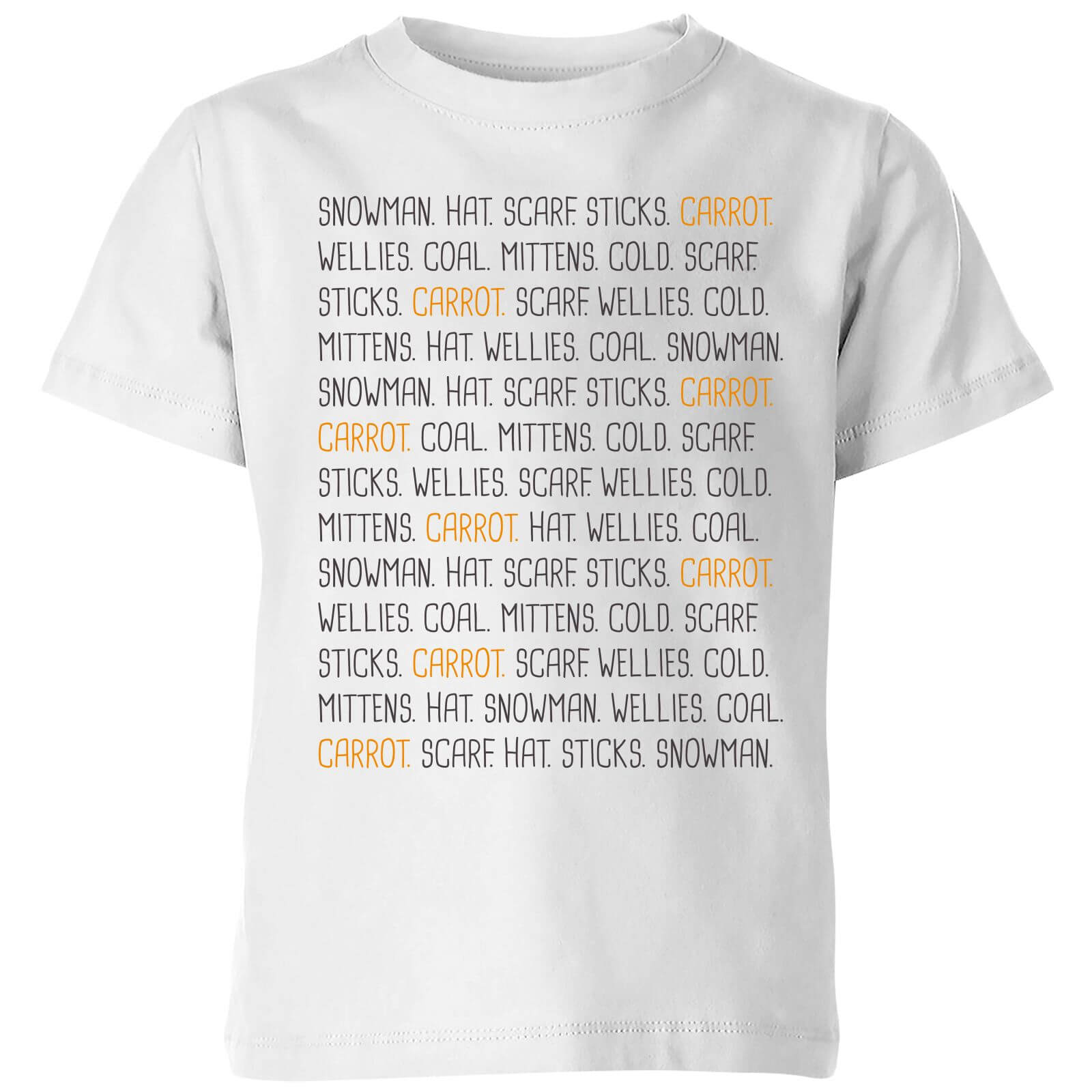 Snowman Items Kids' T-Shirt - White - 3-4 Years - White
