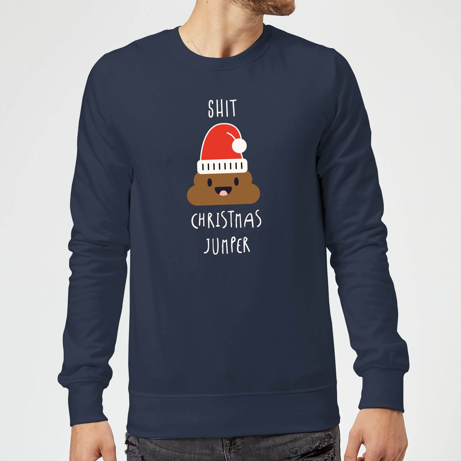 Shit Christmas Jumper Sweatshirt - Navy - S - Navy