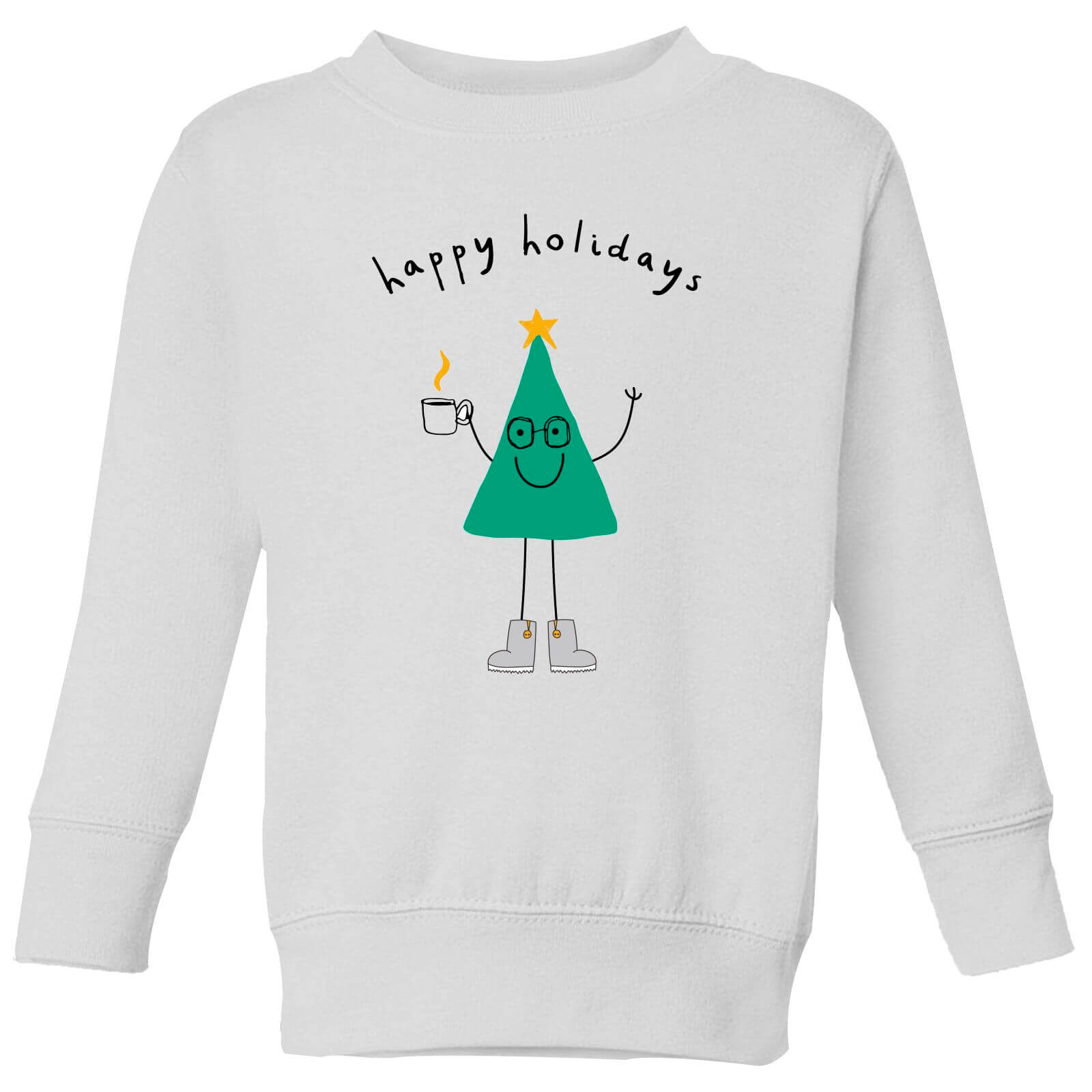 Happy Holidays Kids' Sweatshirt - White - 3-4 Years - White
