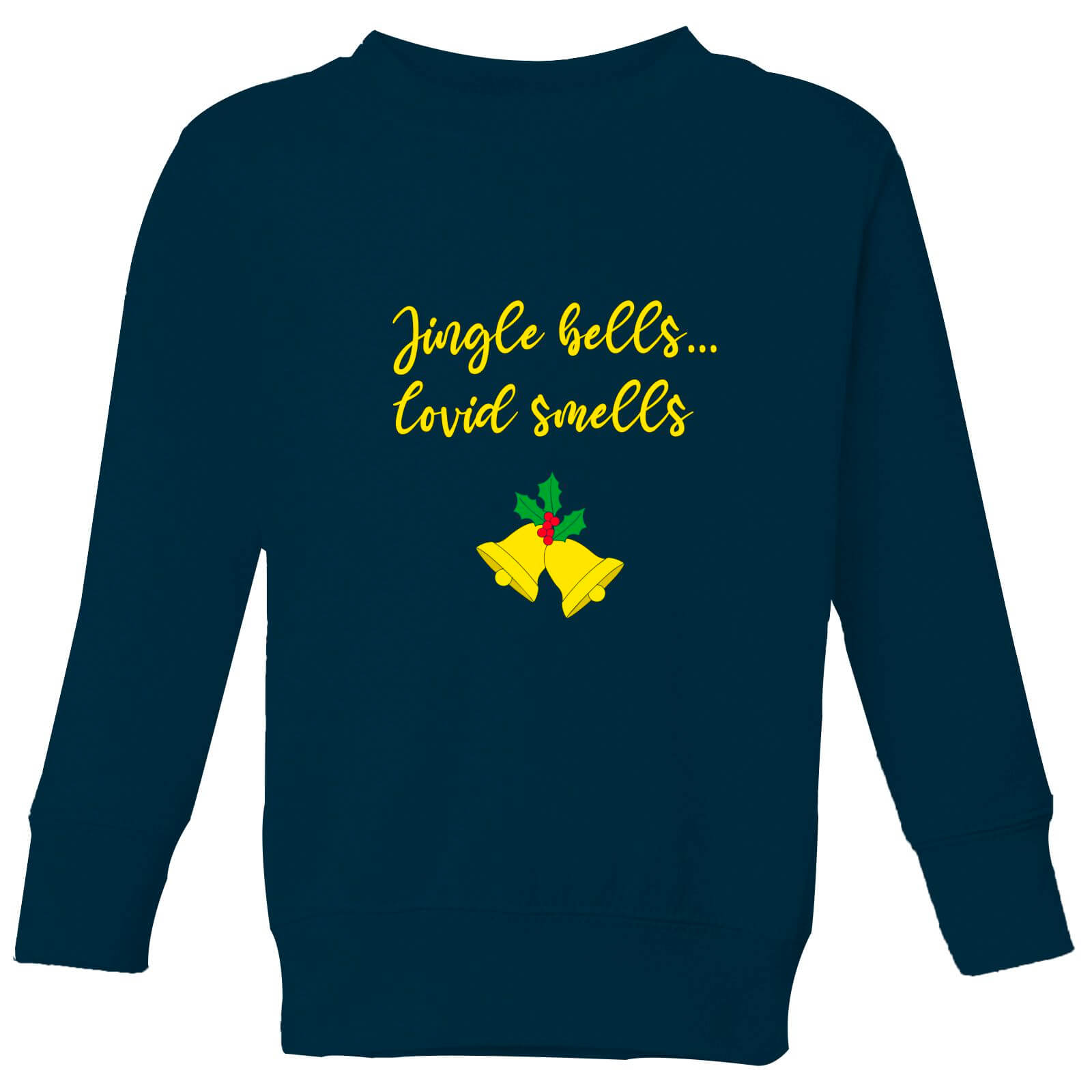 Jingle Bells Covid Smells Kids' Sweatshirt - Navy - 3-4 Years