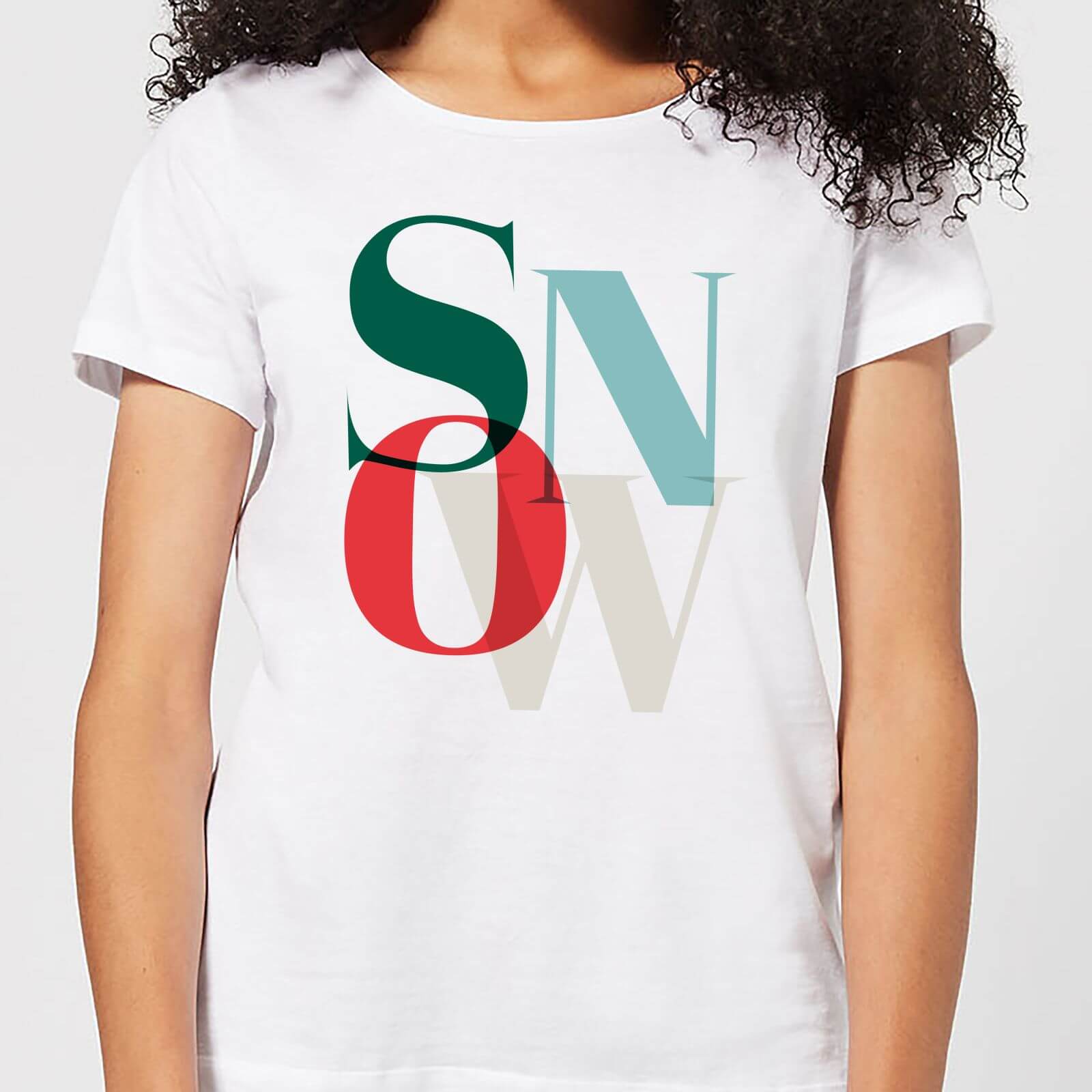 Graphical Snow Women's T-Shirt - White - XS - White