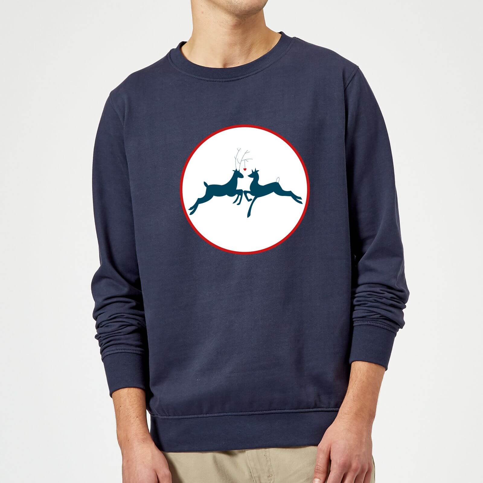 Reindeer Kisses Sweatshirt - Navy - S - Navy