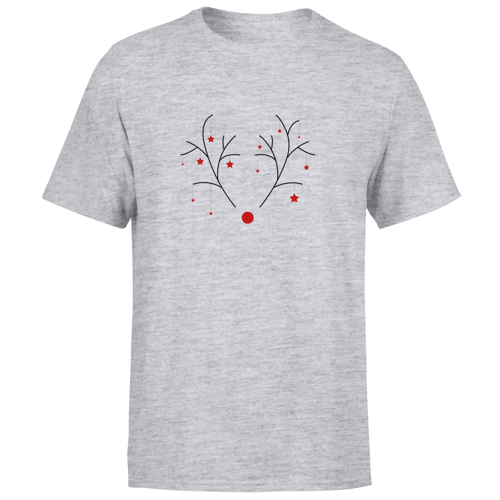 Graphical Rudolph Men's T-Shirt - Grey - XS - Grey