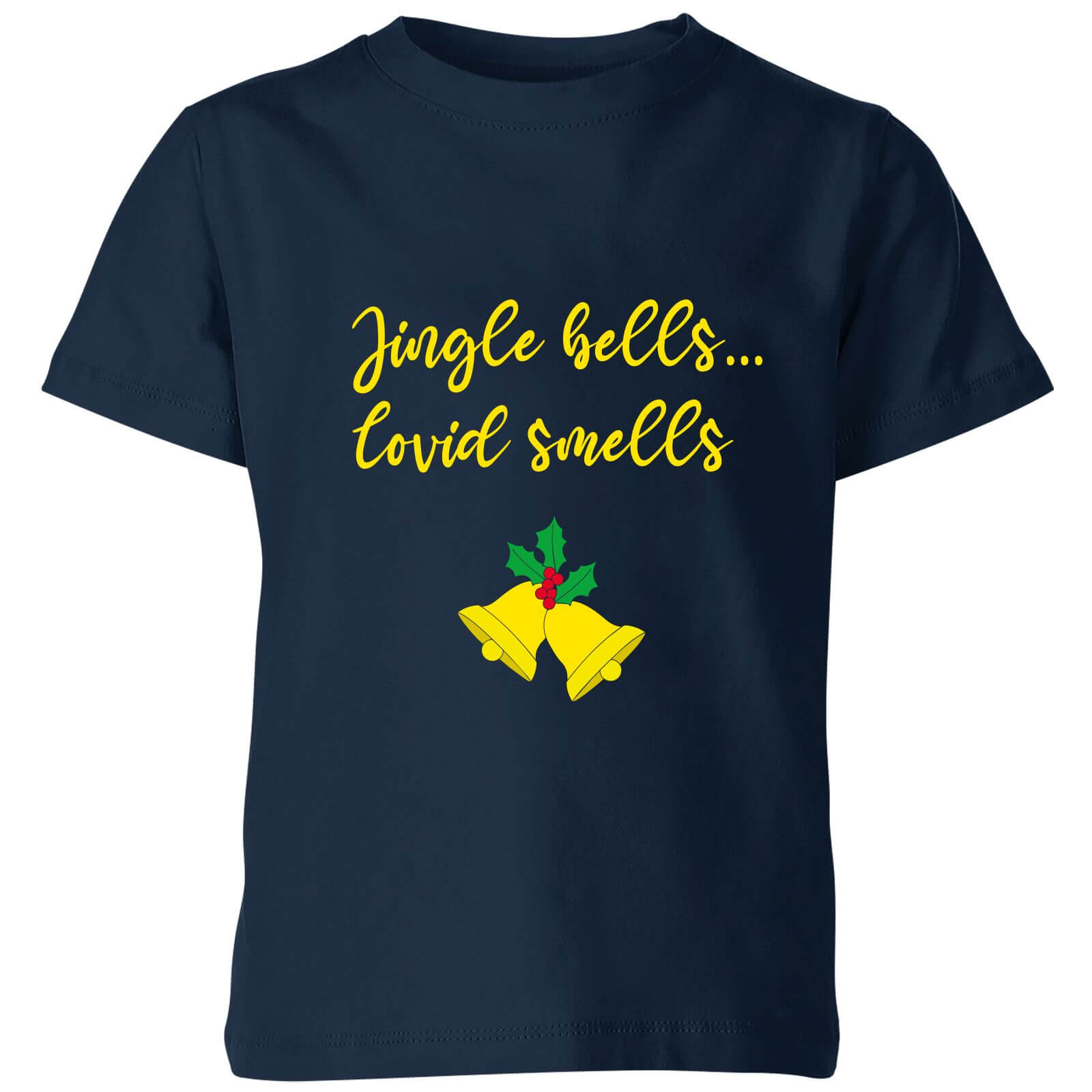 Jingle Bells Covid Smells Kids' T-Shirt - Navy - 3-4 Years - Navy