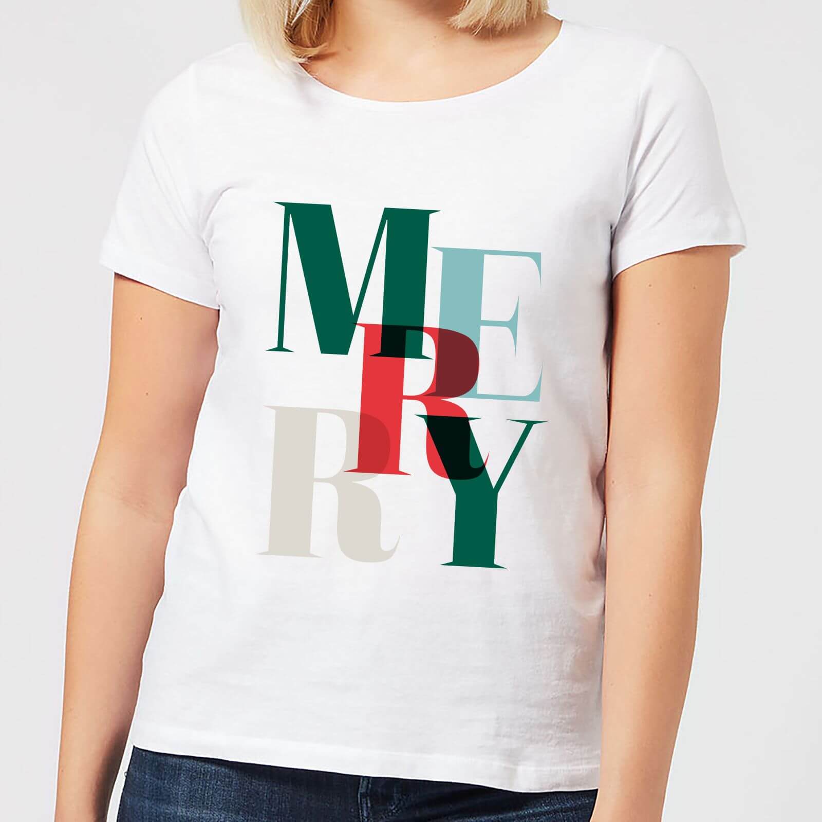 Graphic Merry Women's T-Shirt - White - XL - White
