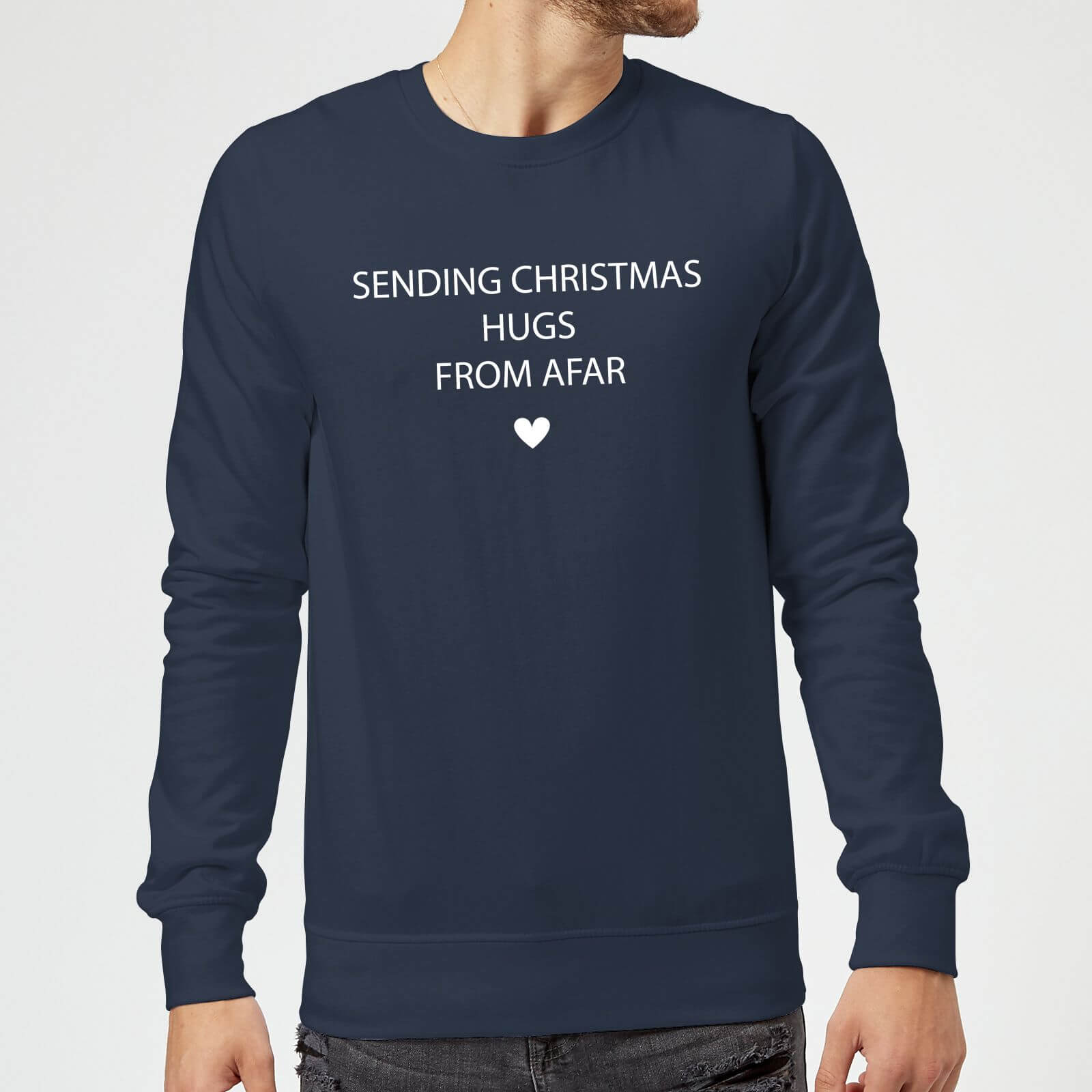 Sending Christmas Hugs From Afar Sweatshirt - Navy - XXL - Navy
