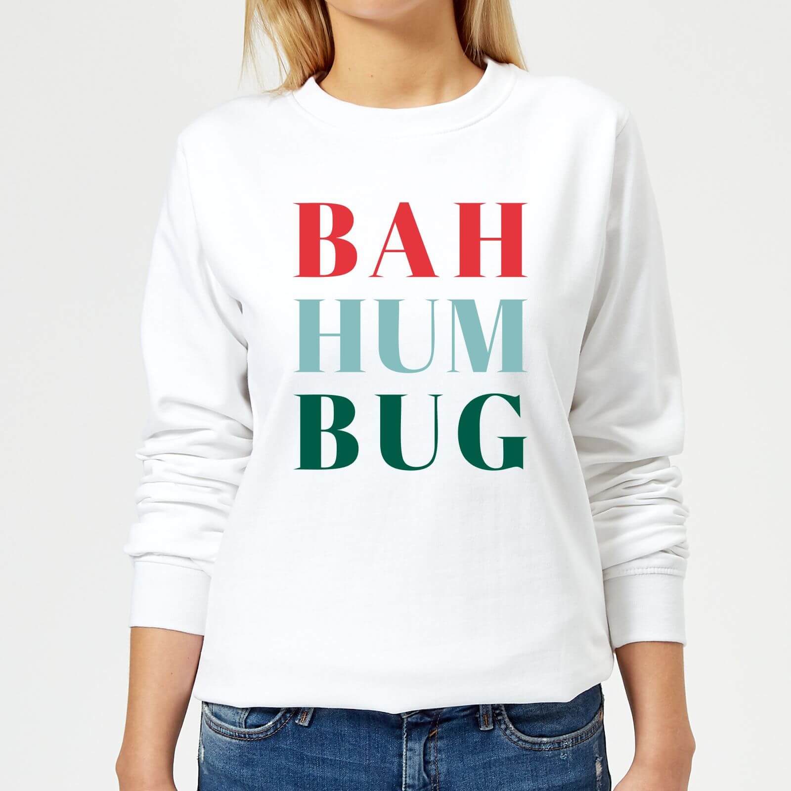 Bah Hum Bug Women's Sweatshirt - White - XS - White