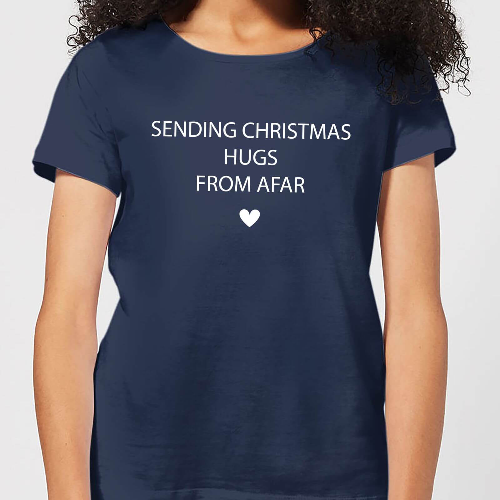Sending Christmas Hugs From Afar Women's T-Shirt - Navy - XS - Navy