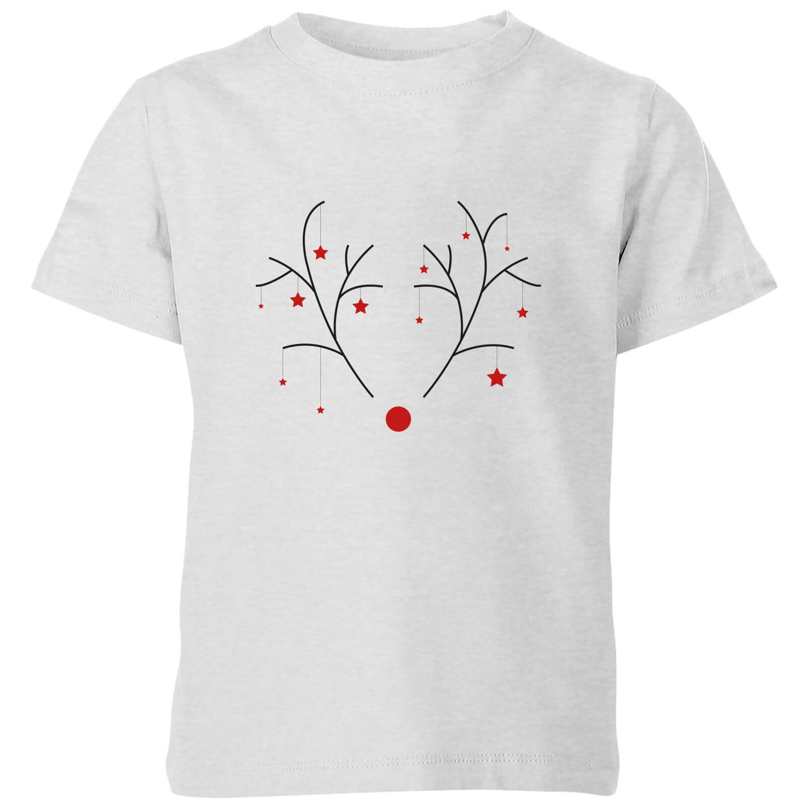 Graphical Rudolph Kids' T-Shirt - Grey - 3-4 Years - Grey