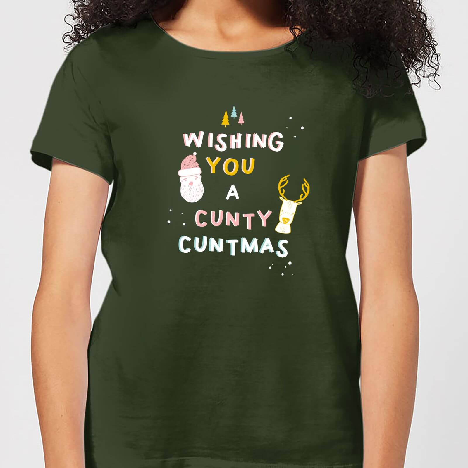Wishing You A Cunty Christmas Women's T-Shirt - Forest Green - XS - Forest Green