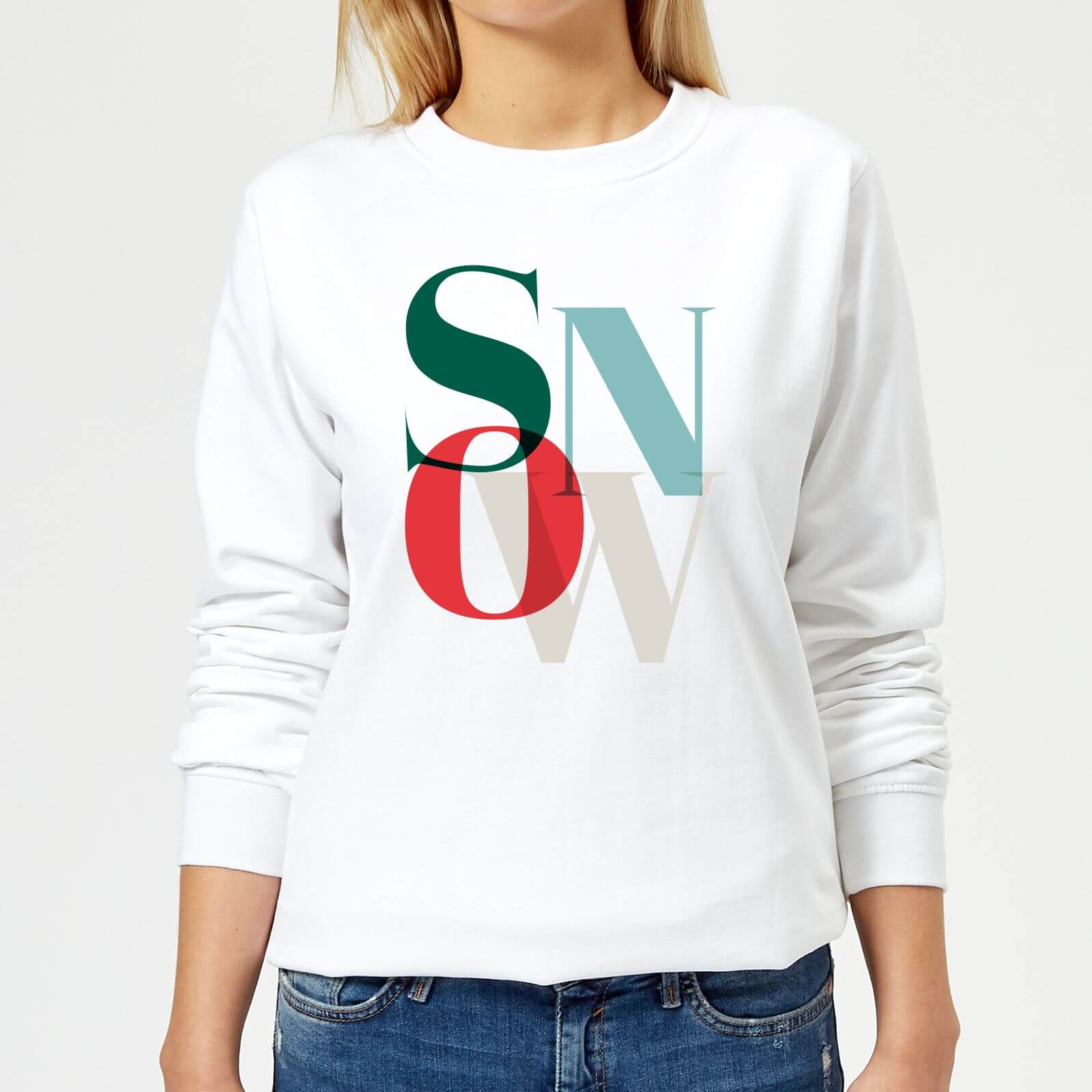 Graphical Snow Women's Sweatshirt - White - XS - White