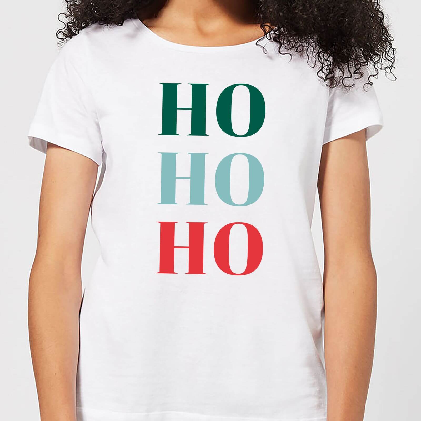 Graphical Ho Ho Ho Women's T-Shirt - White - XS - White