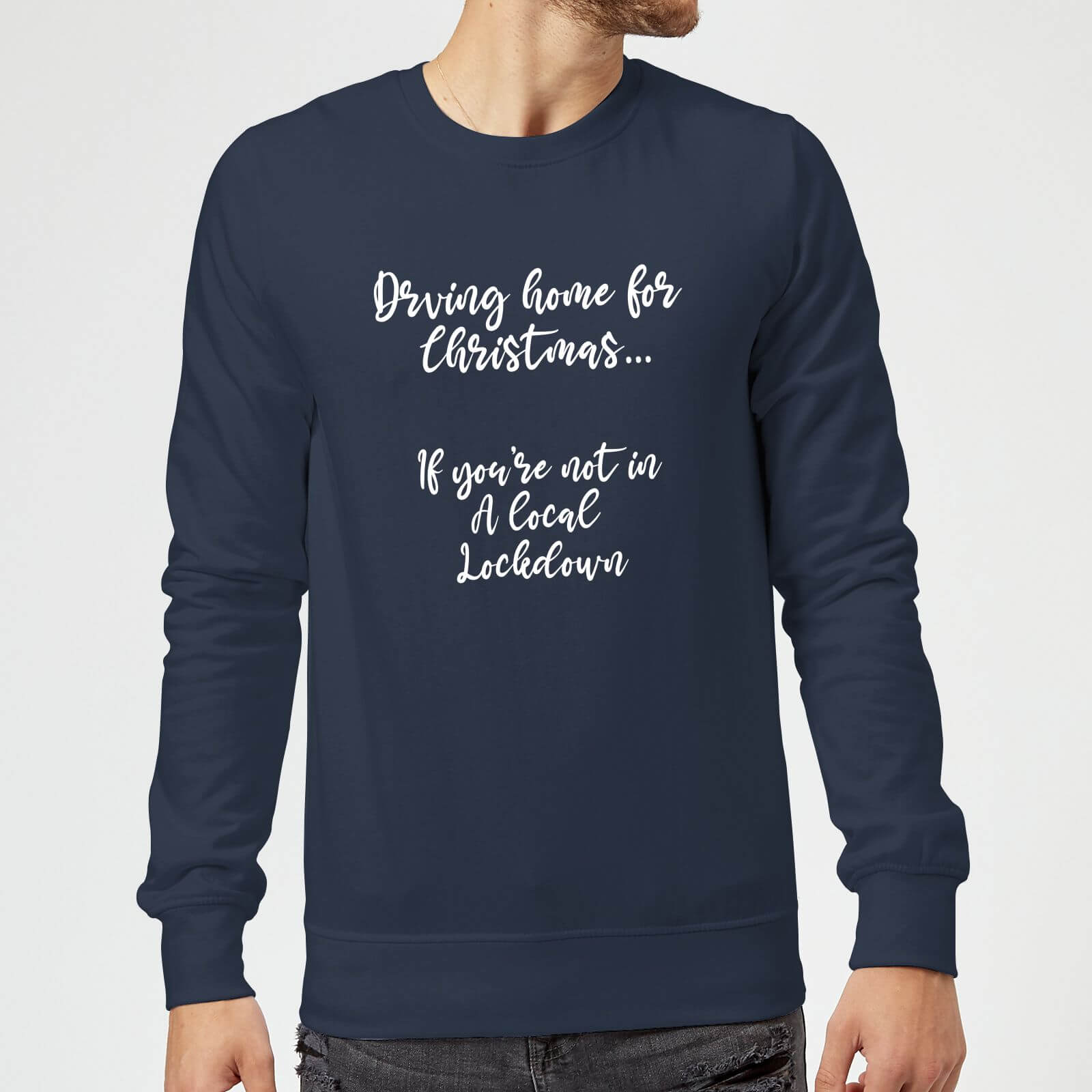 Driving Home For Christmas Sweatshirt - Navy - S - Navy