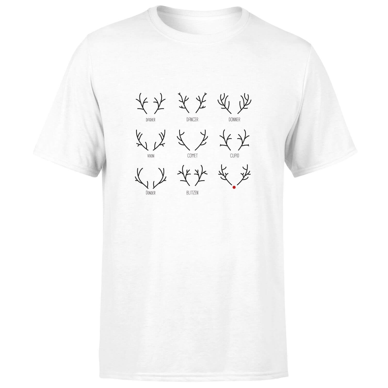 Graphical Santas Reindeers Men's T-Shirt - White - XS - White