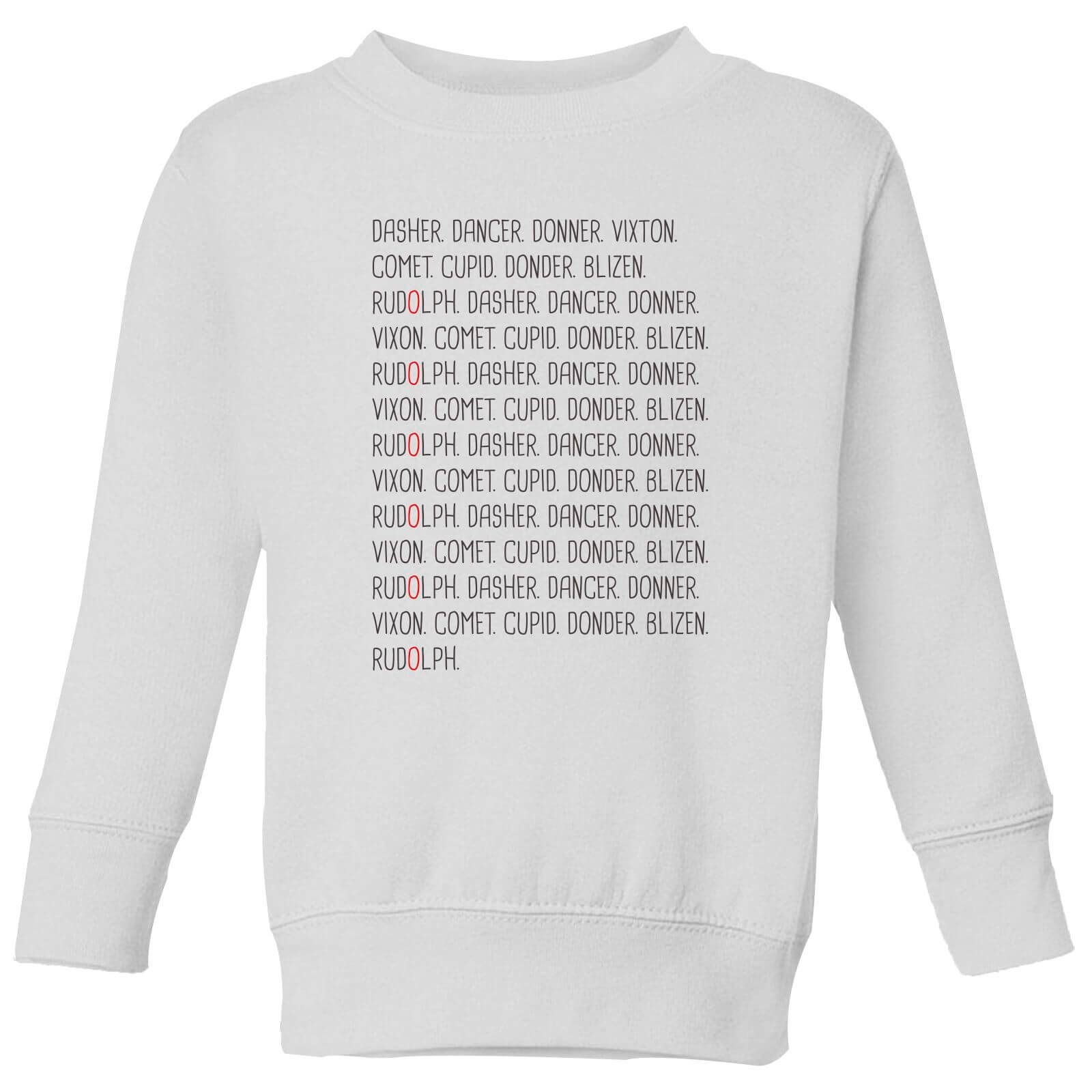 Santas Reindeers Kids' Sweatshirt - White - 5-6 Years - White