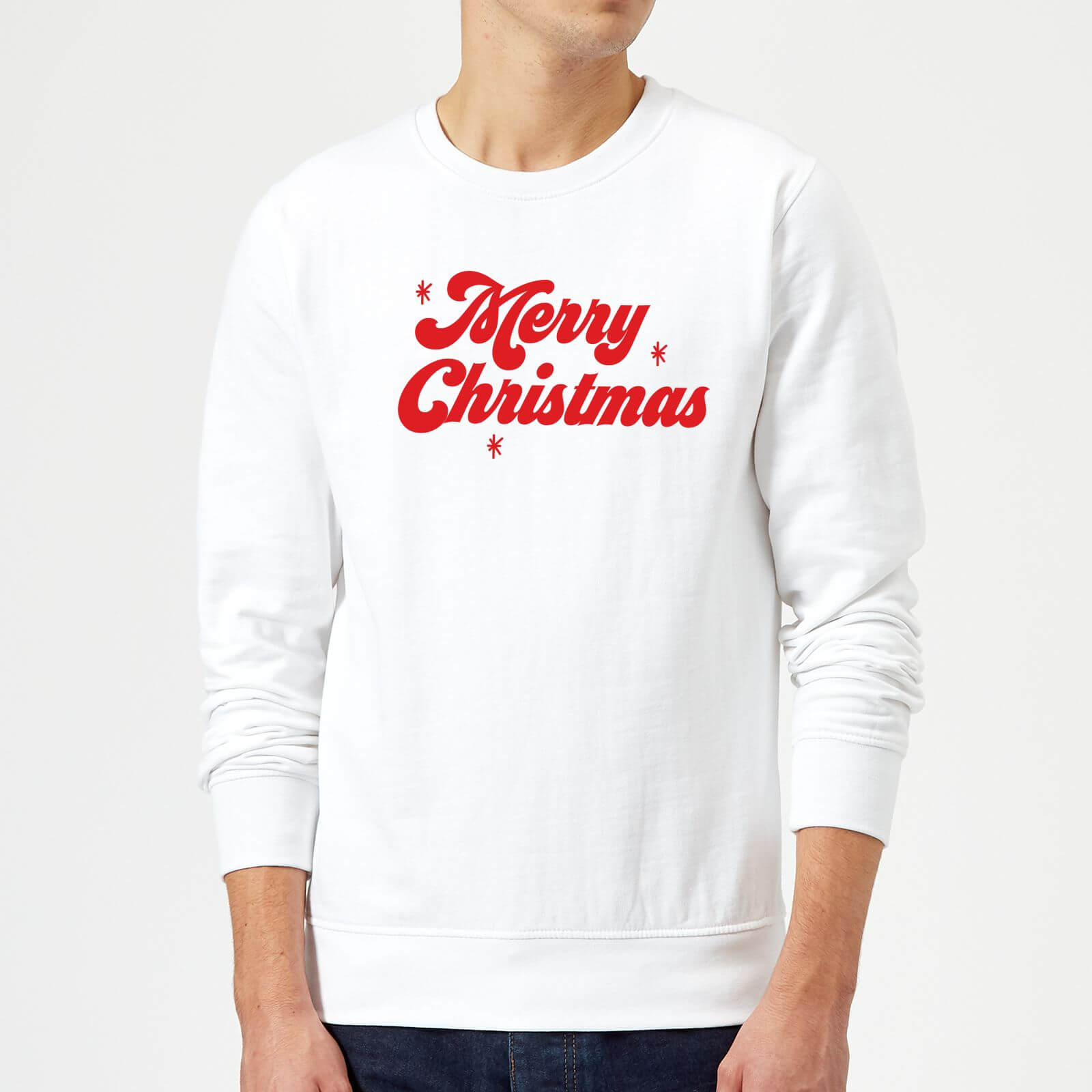 Merry Christmas Sweatshirt - White - S - White