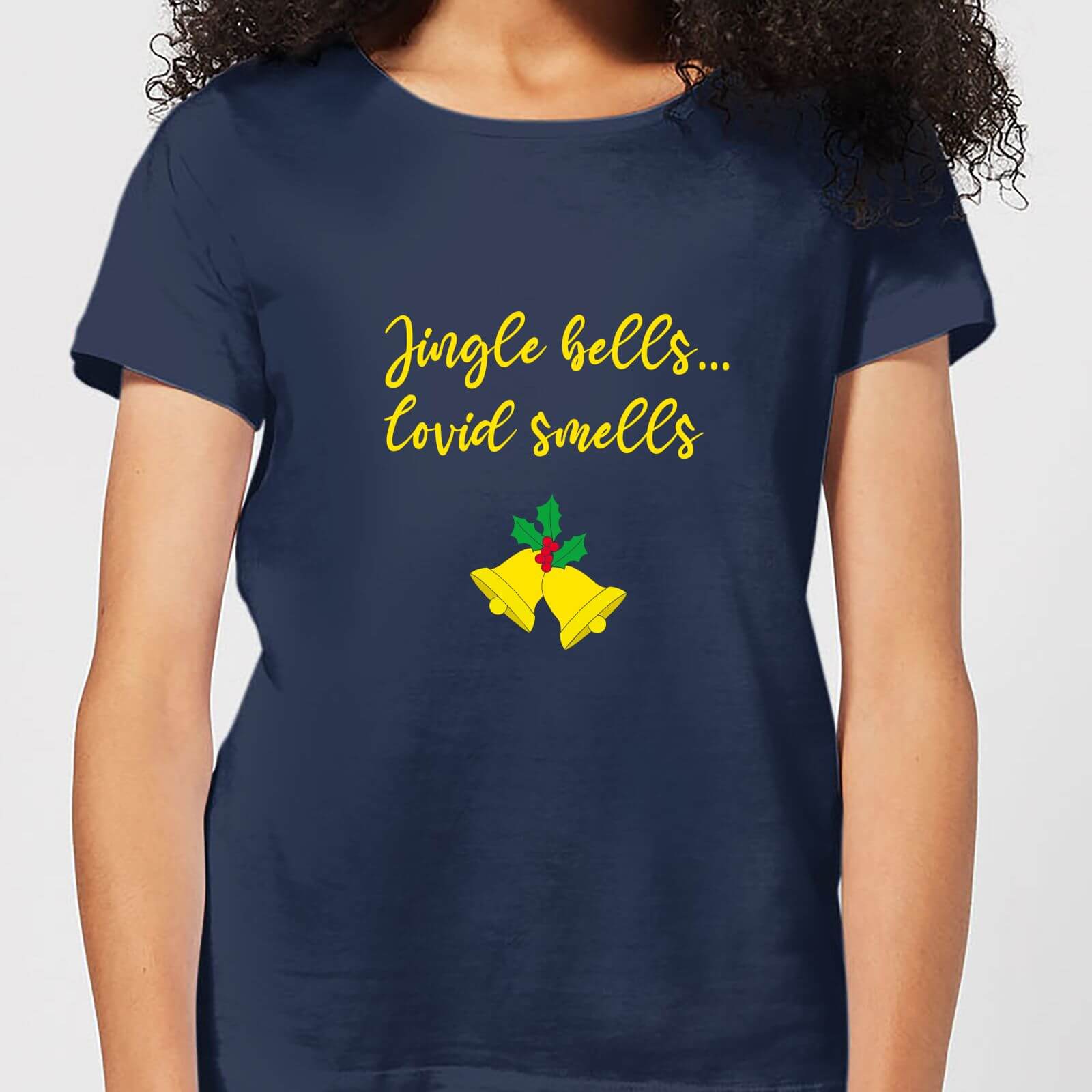 Jingle Bells Covid Smells Women's T-Shirt - Navy - XS - Navy