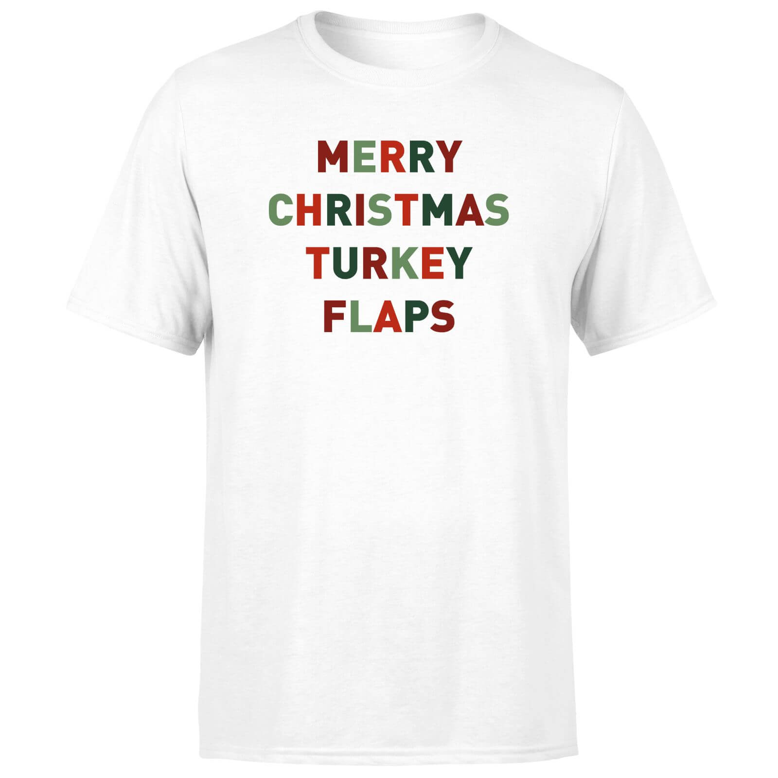 Merry Christmas Turkey Flaps Men's T-Shirt - White - L - White