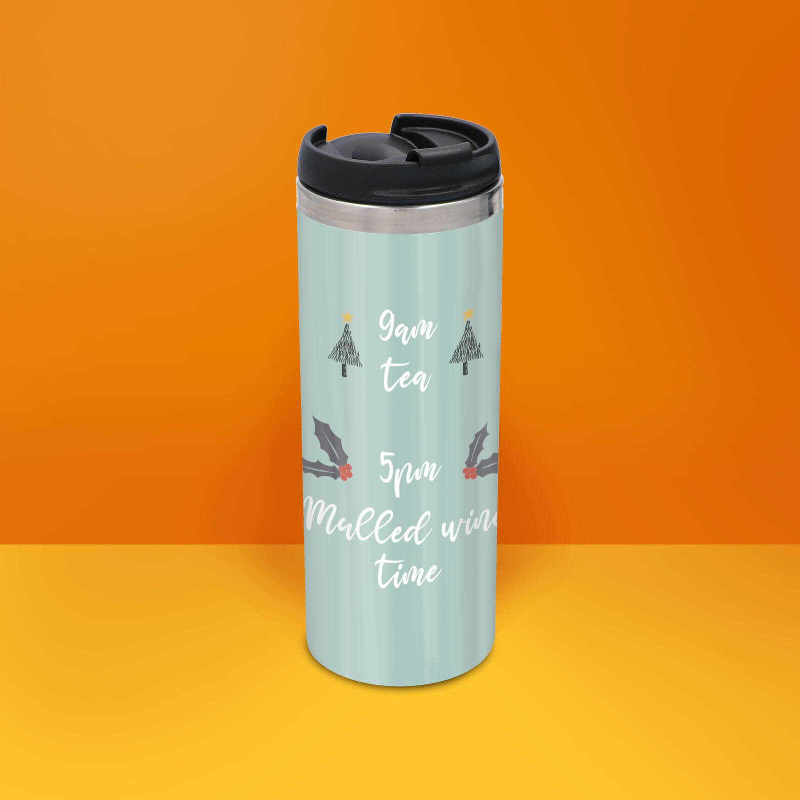 9am Tea 5pm Mulled Wine Stainless Steel Thermo Travel Mug